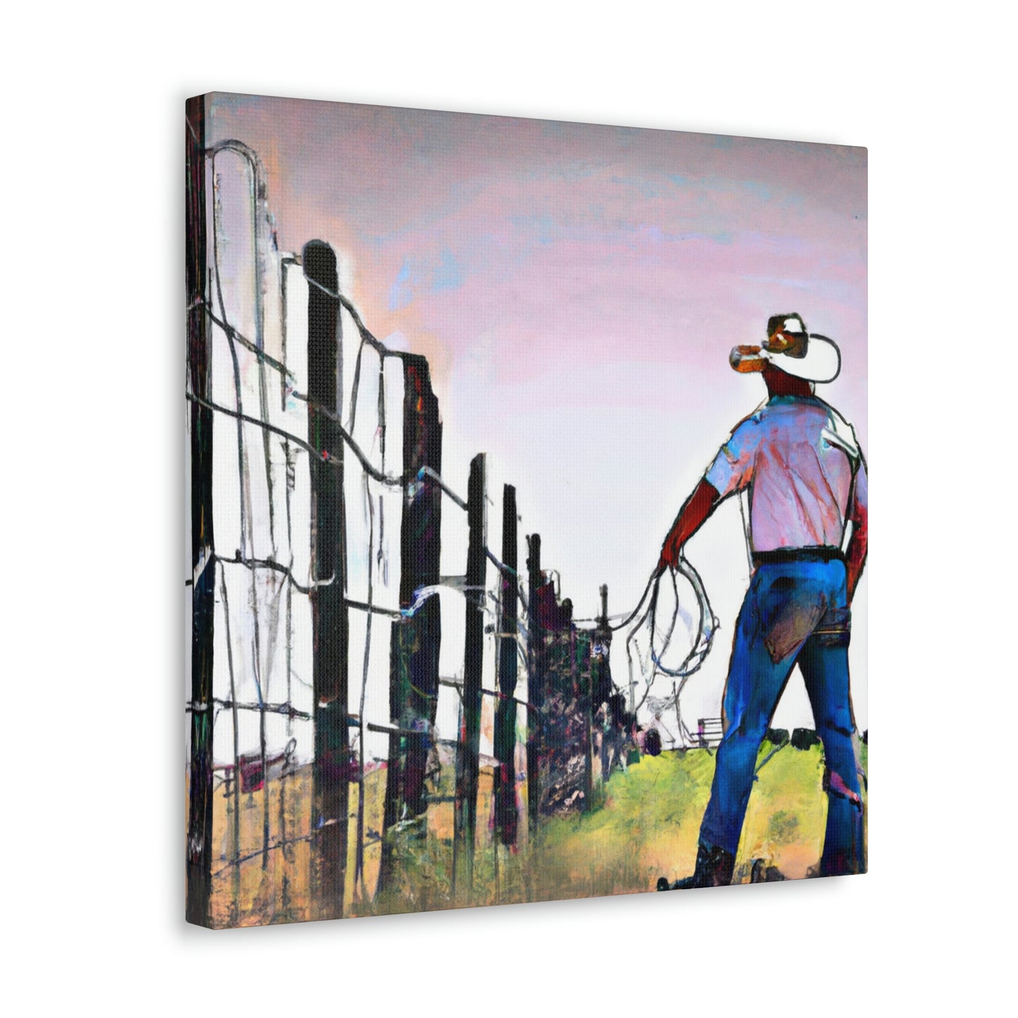 Barbed Wire Reflection - Canvas