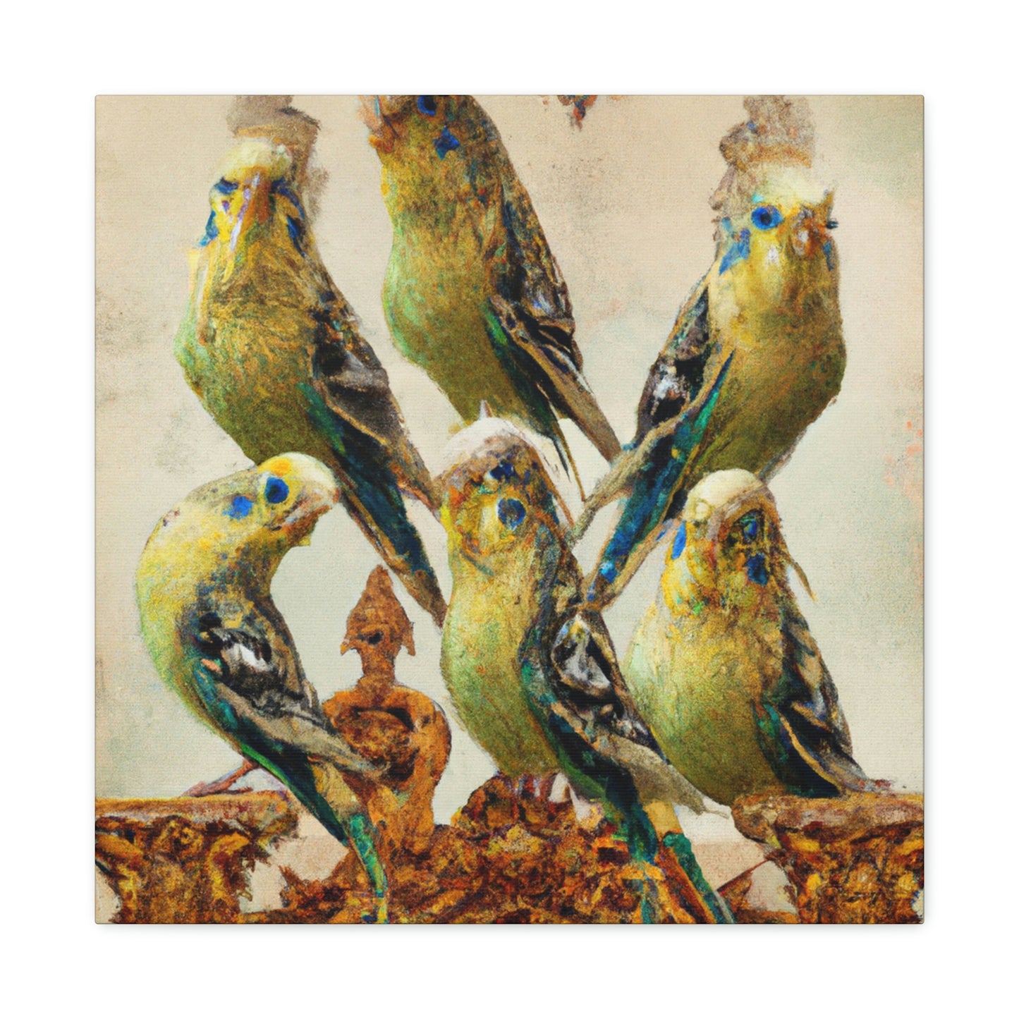 "Budgies in Baroque" - Canvas