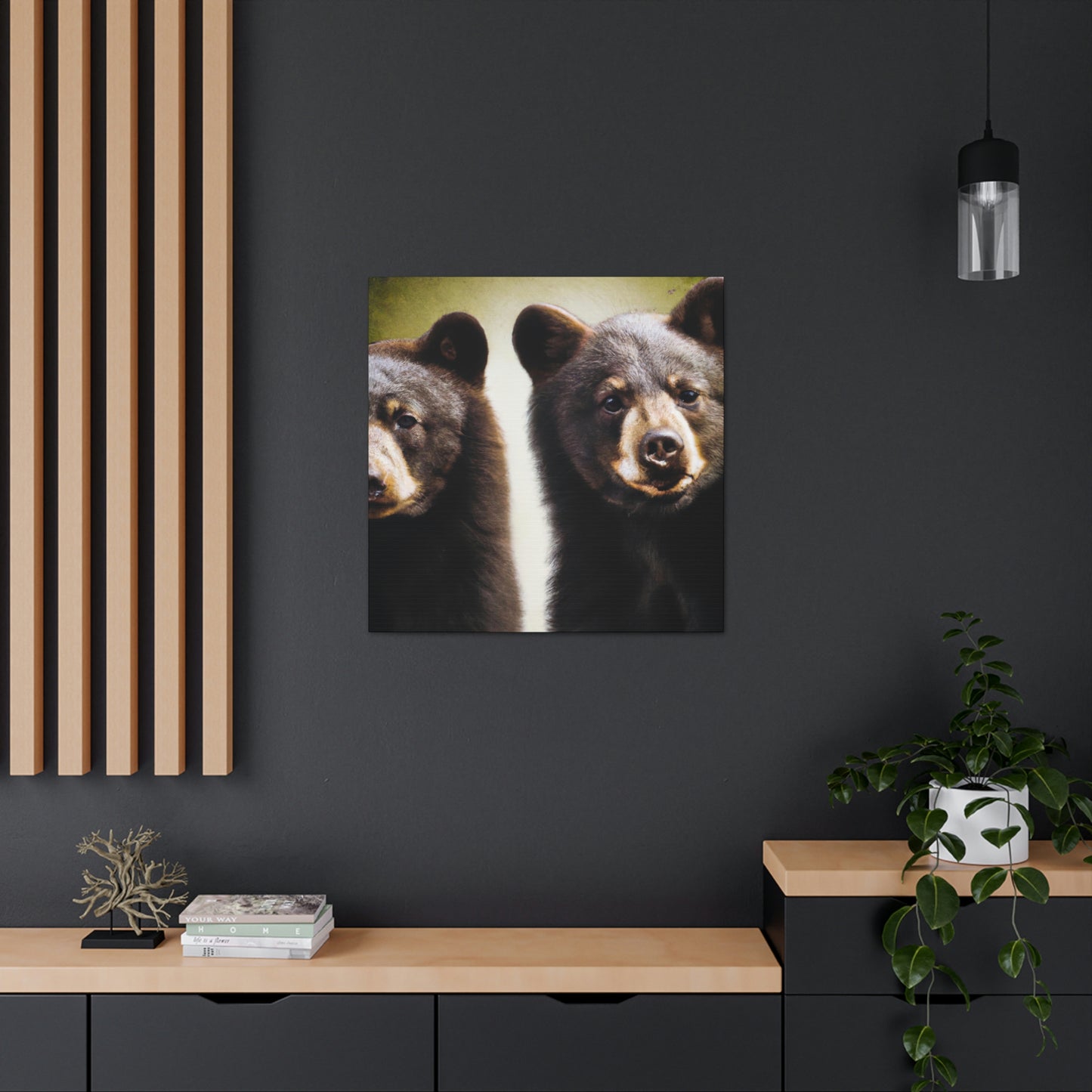 "Black Bears in Nature" - Canvas