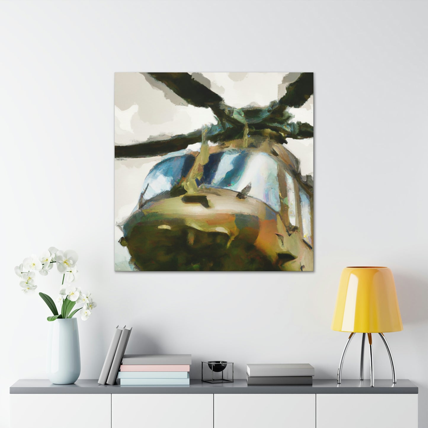 Helicopter in Flight - Canvas