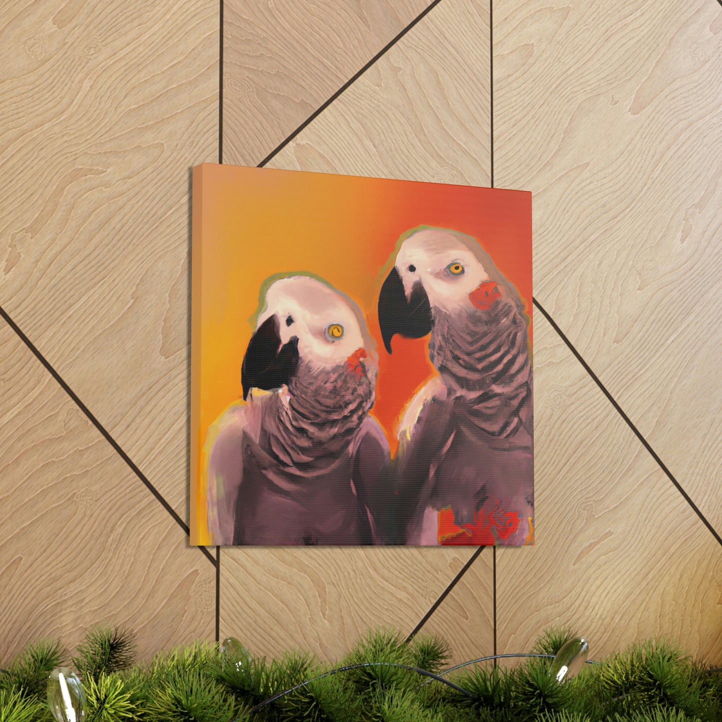 "African Greys Abound" - Canvas