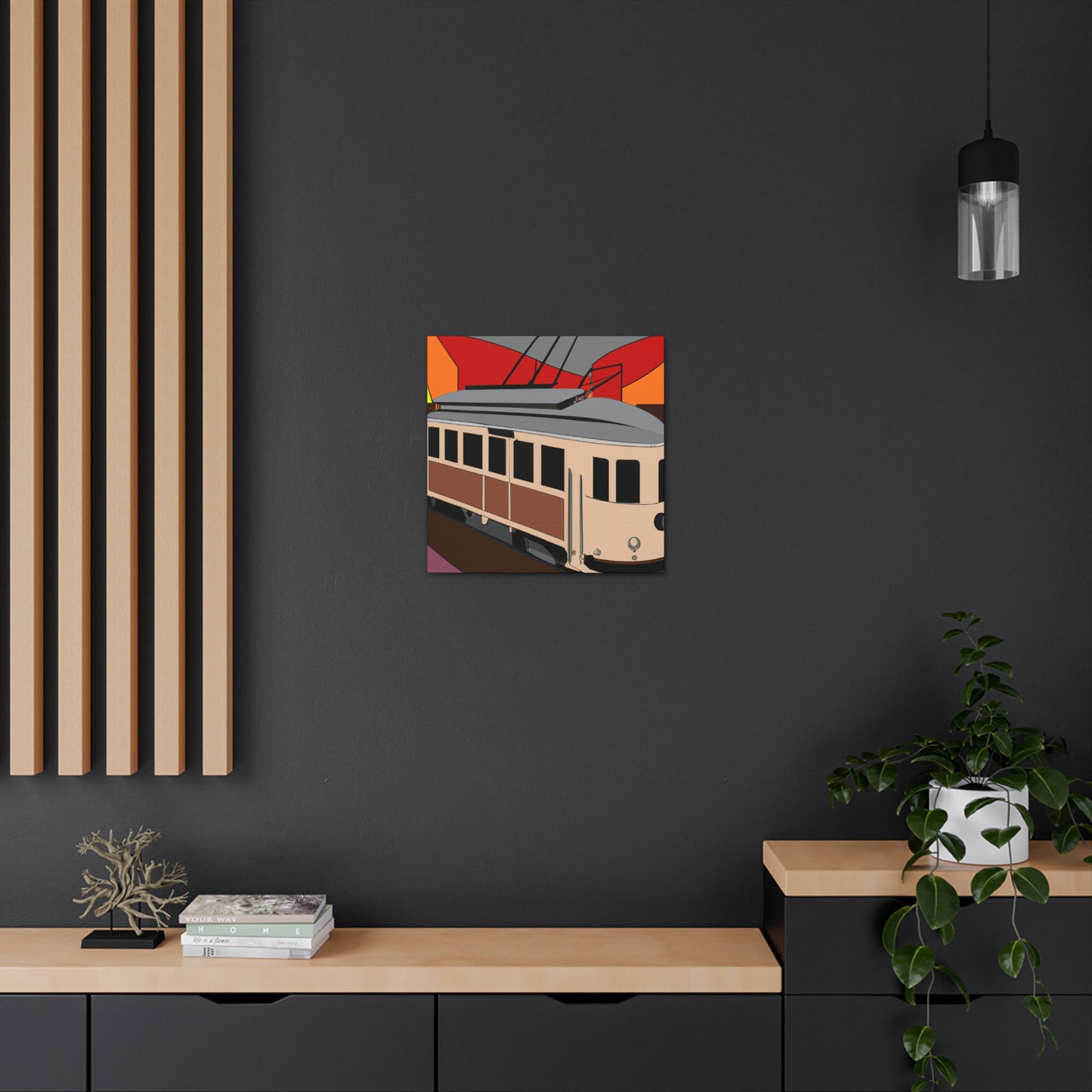 "Tram of Twinkling Lights" - Canvas