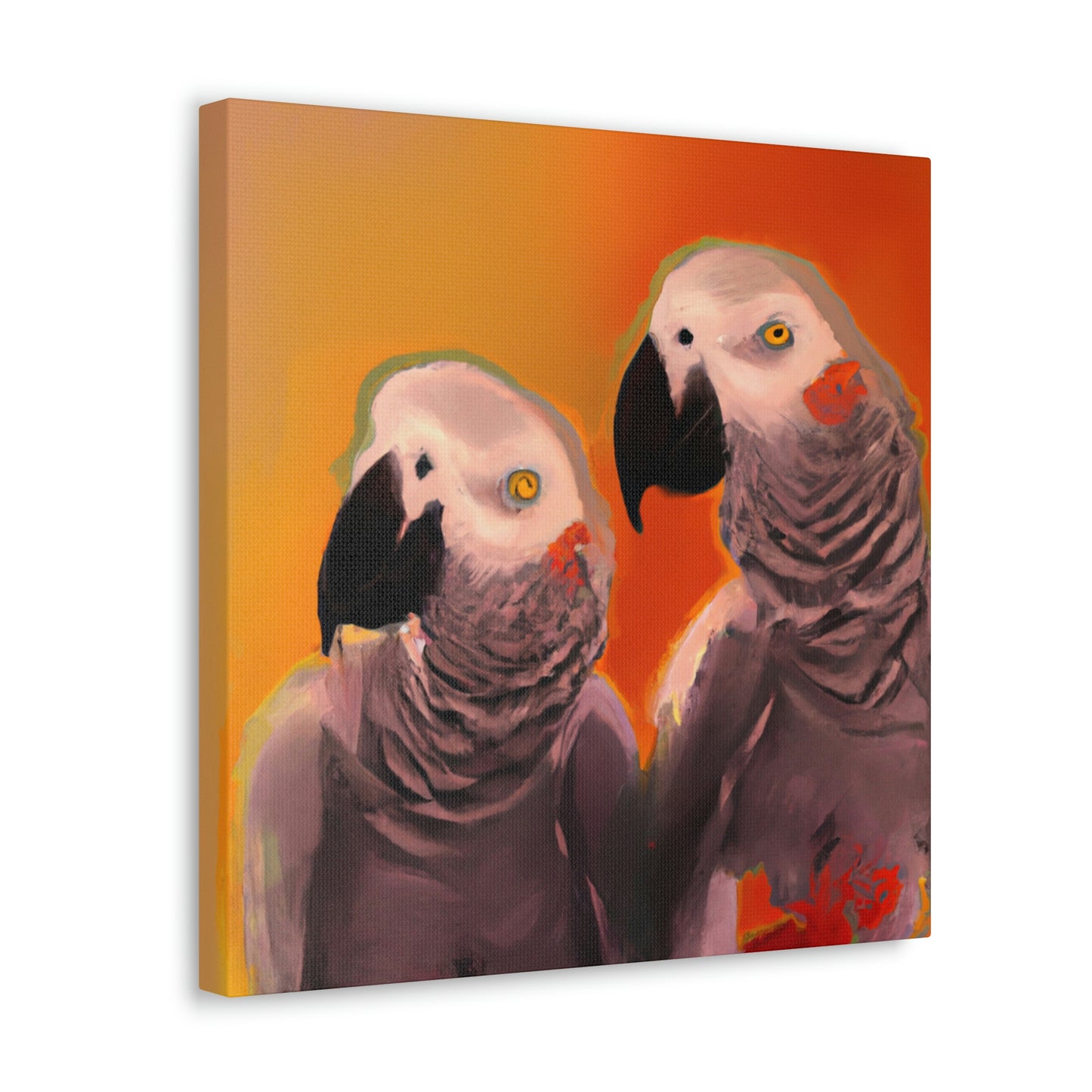 "African Greys Abound" - Canvas