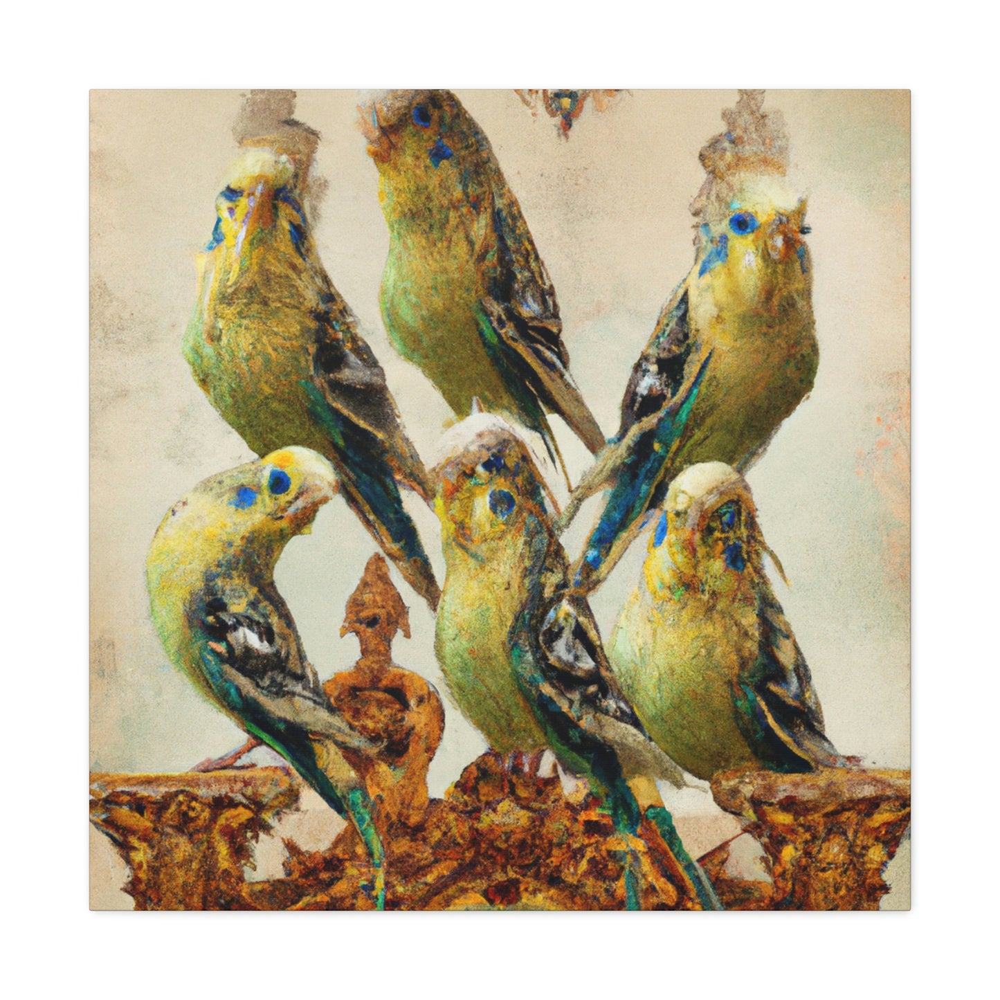 "Budgies in Baroque" - Canvas