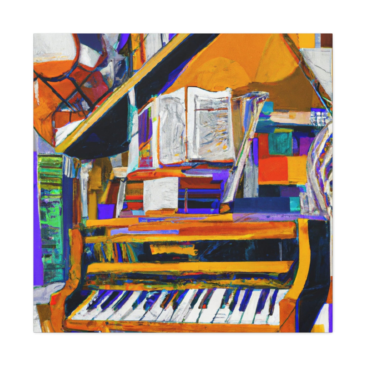 "Piano's Musical Reflection" - Canvas