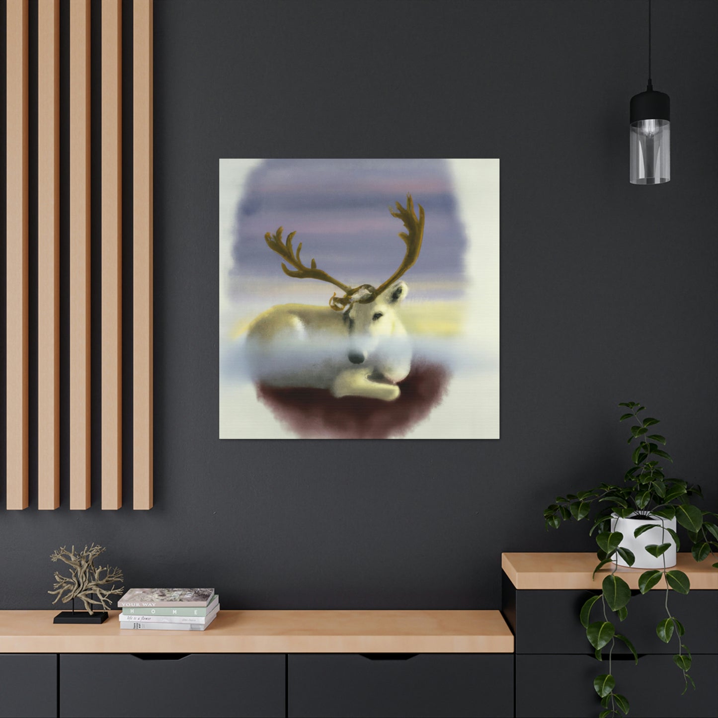 Reindeers in Snowscape - Canvas