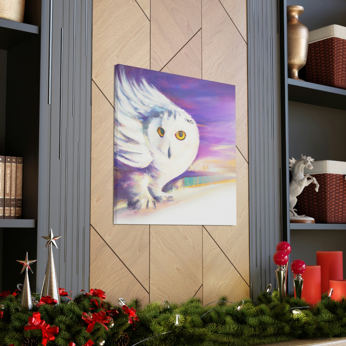 "Snowy Owl in Moonlight" - Canvas