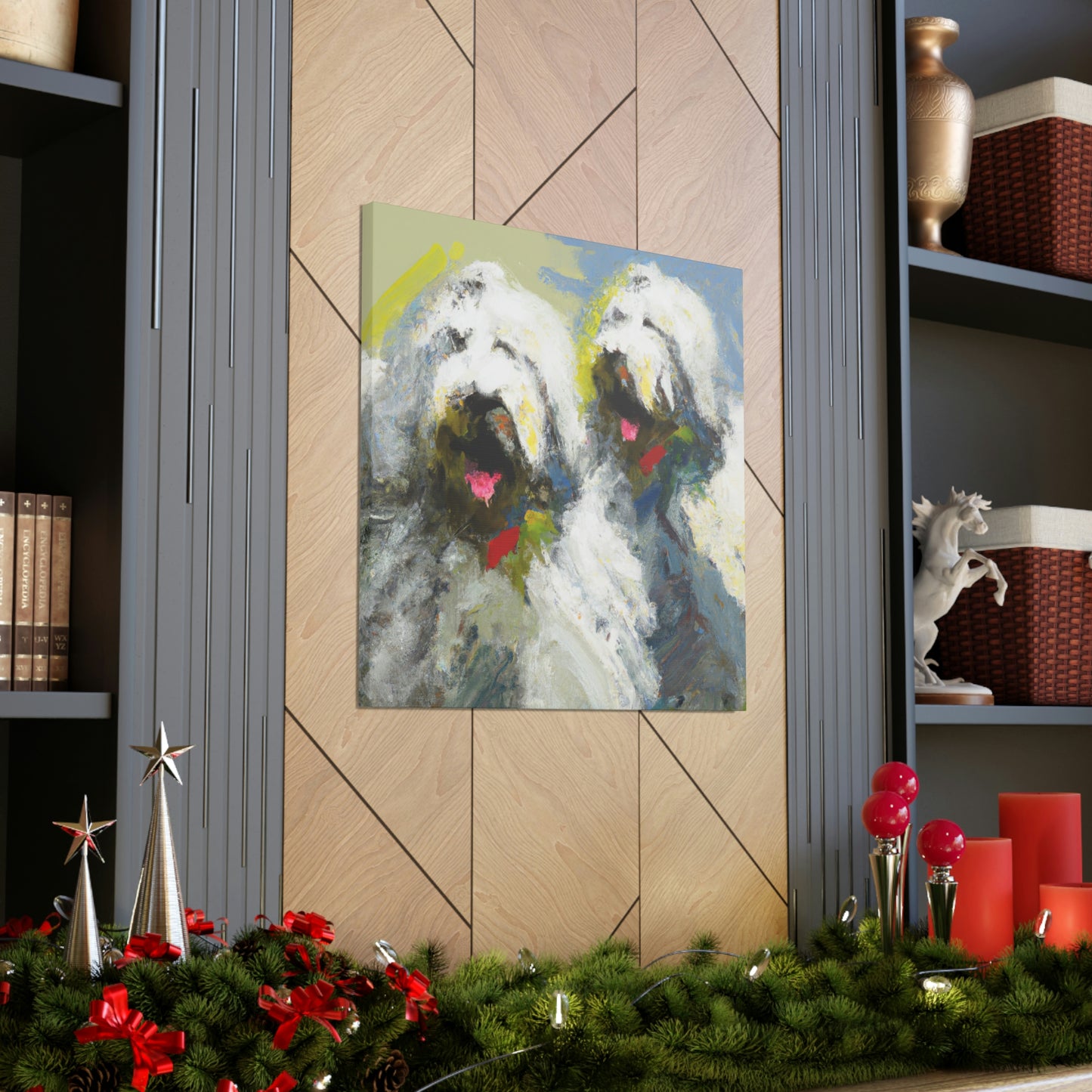 "Old English Sheepdog Dream" - Canvas