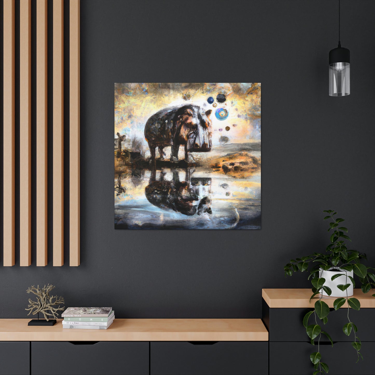 "Hippo in a Baroque" - Canvas