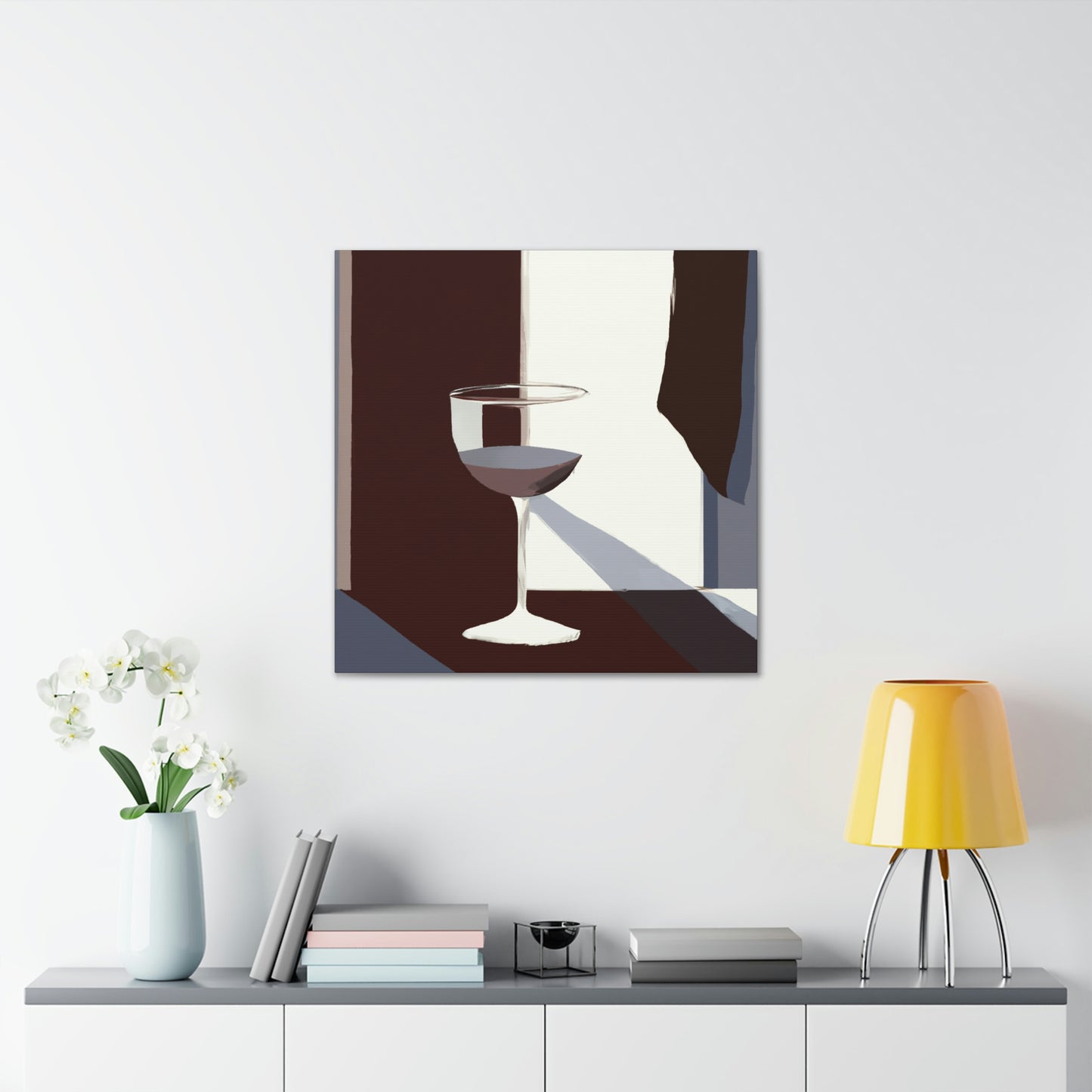 "Vintage Wine Glass Glows" - Canvas