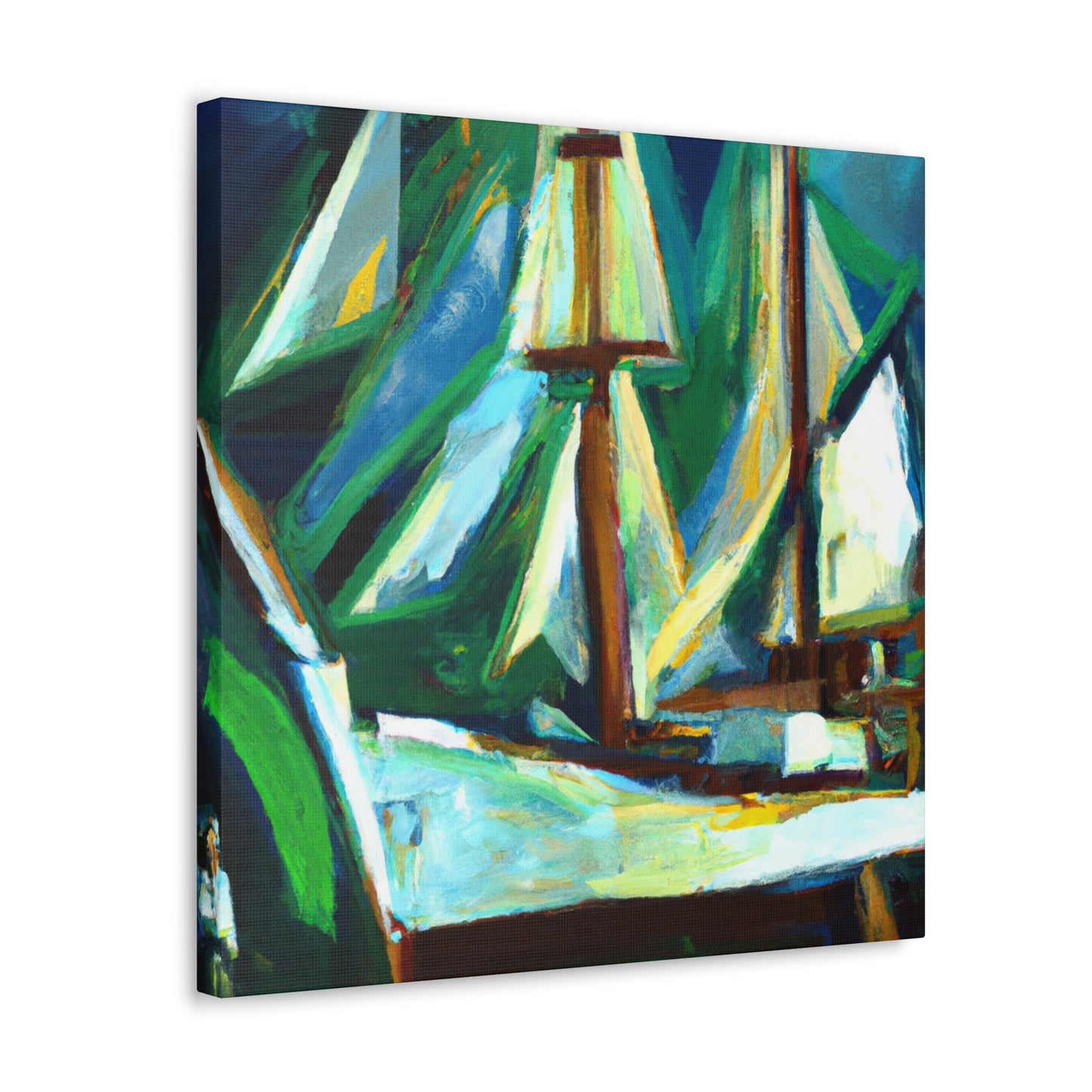 Boat on Blue Sea - Canvas