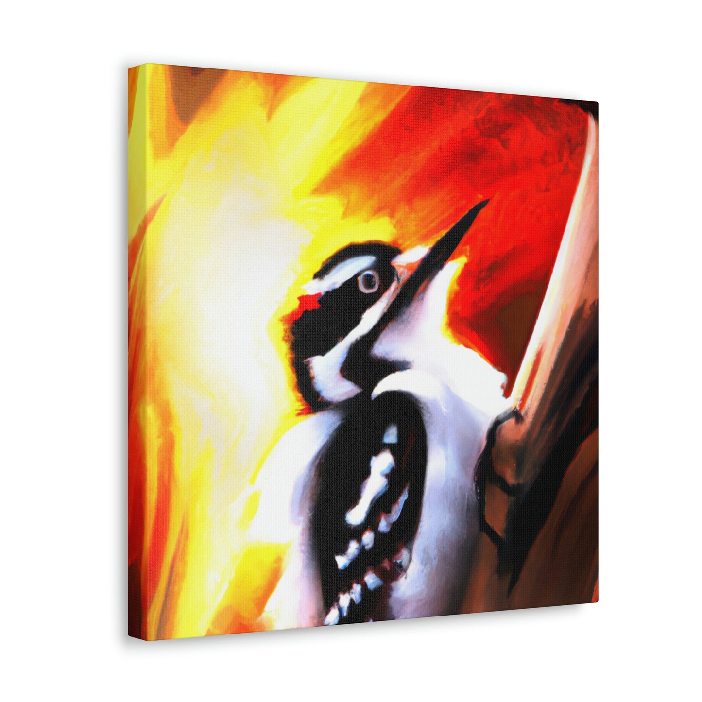 "Downy Woodpecker Soujourn" - Canvas