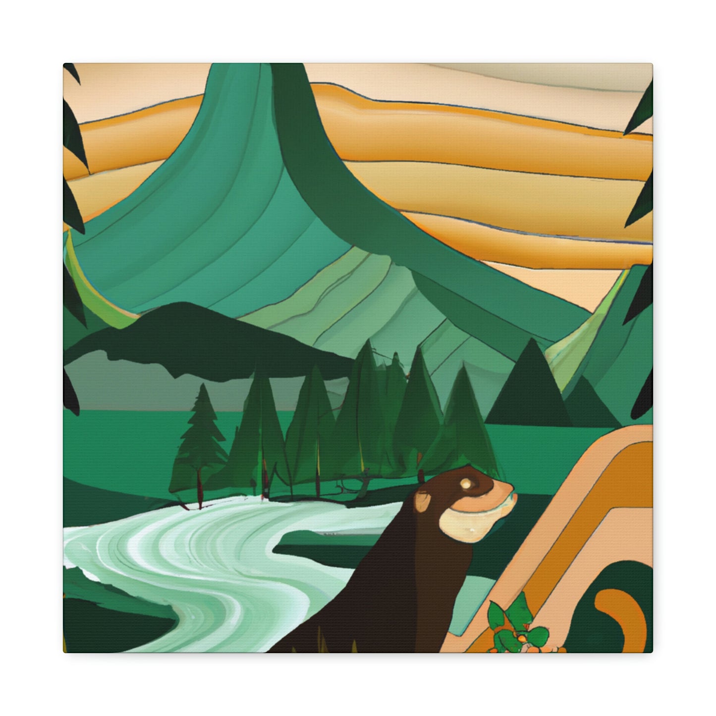 "Otter in Art Deco" - Canvas