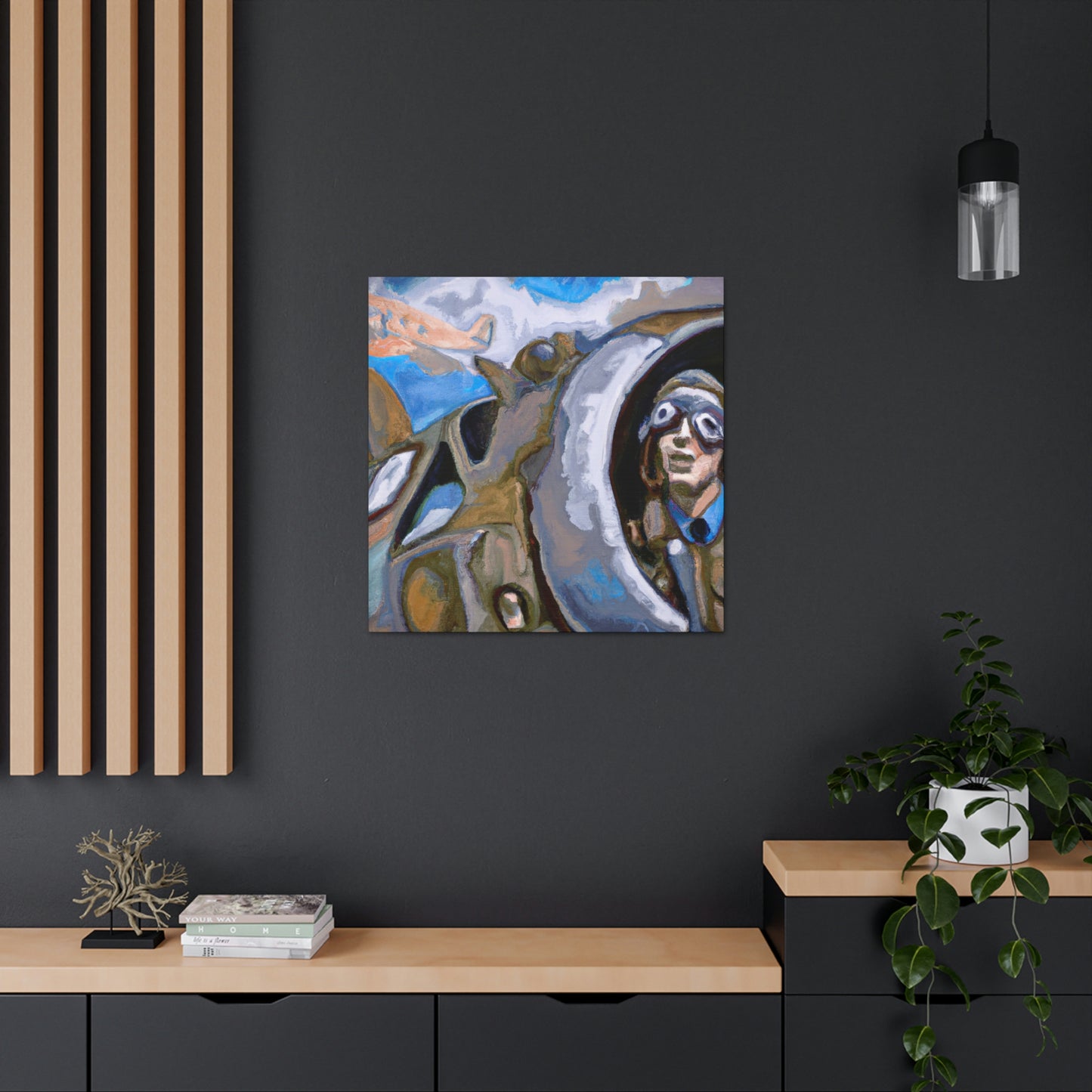 Aviator in Flight. - Canvas