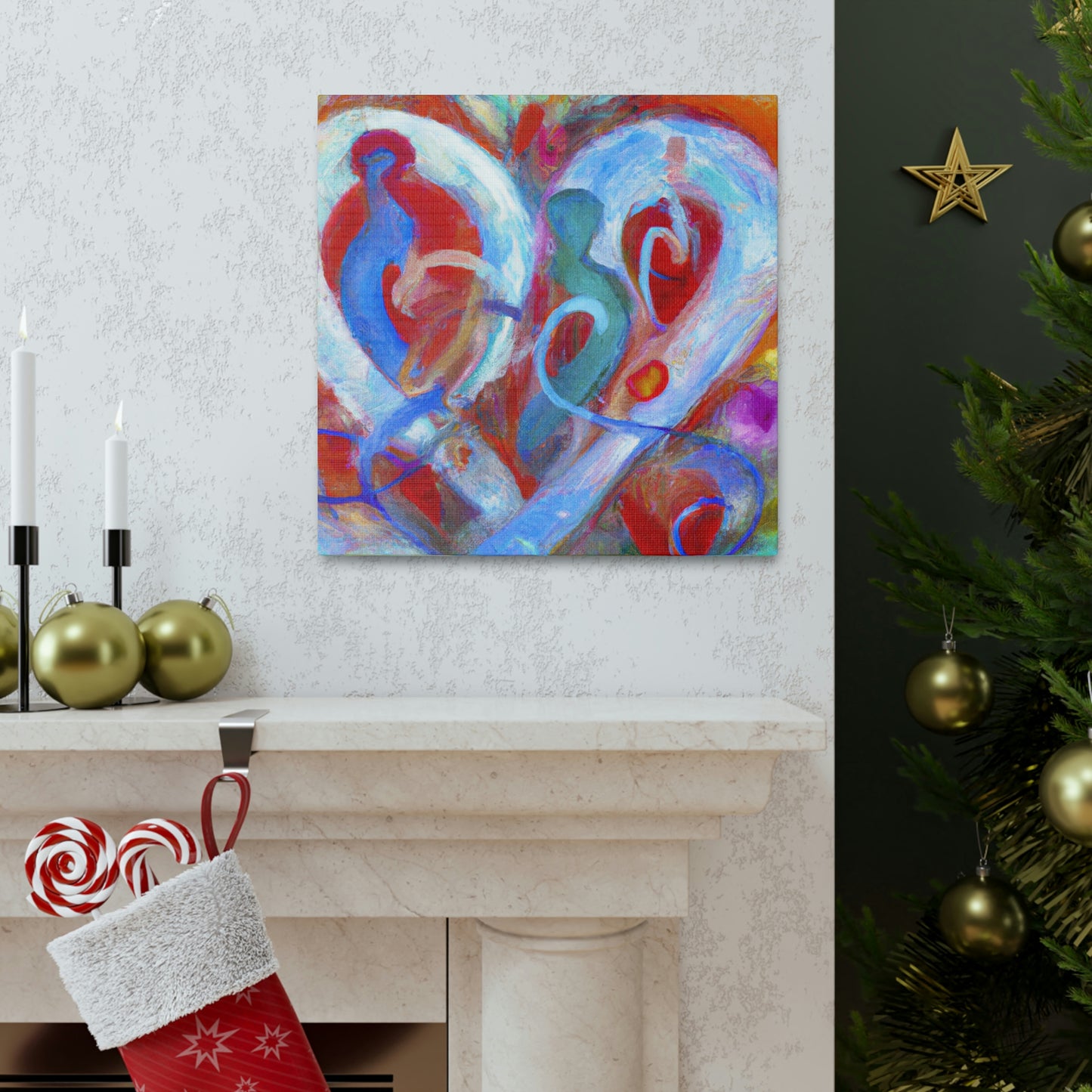 Twined Love Hearts - Canvas