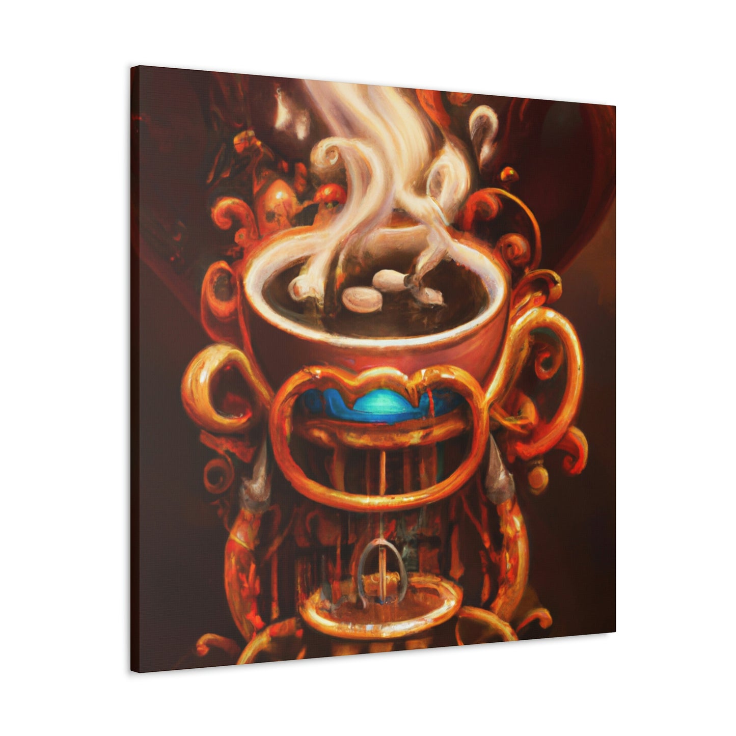 Coffee Cup Clockwork Impact - Canvas