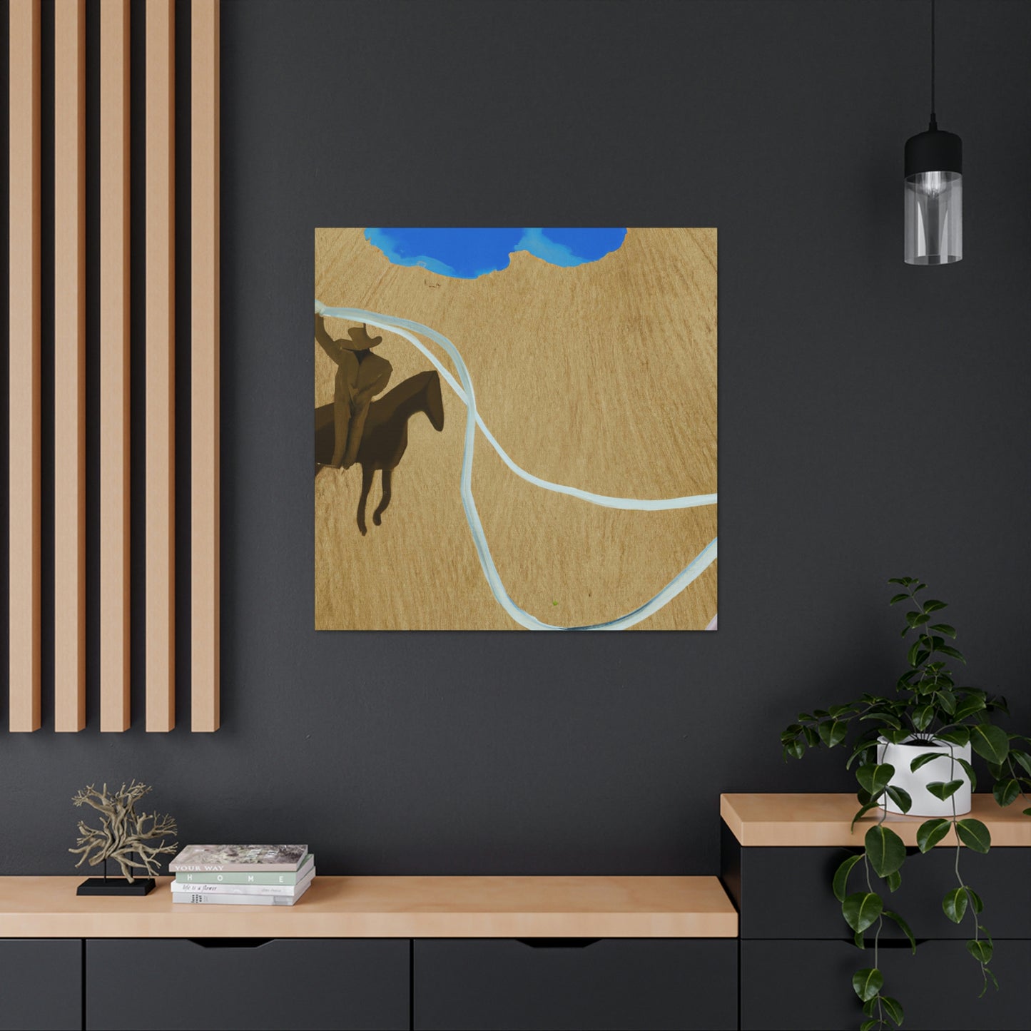 Roping a Cowboy Sunset - Canvas