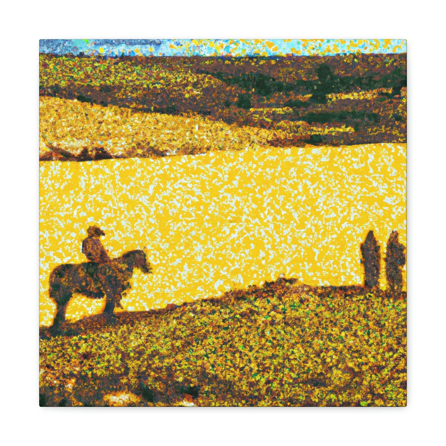 "Ranching in Pointillism" - Canvas