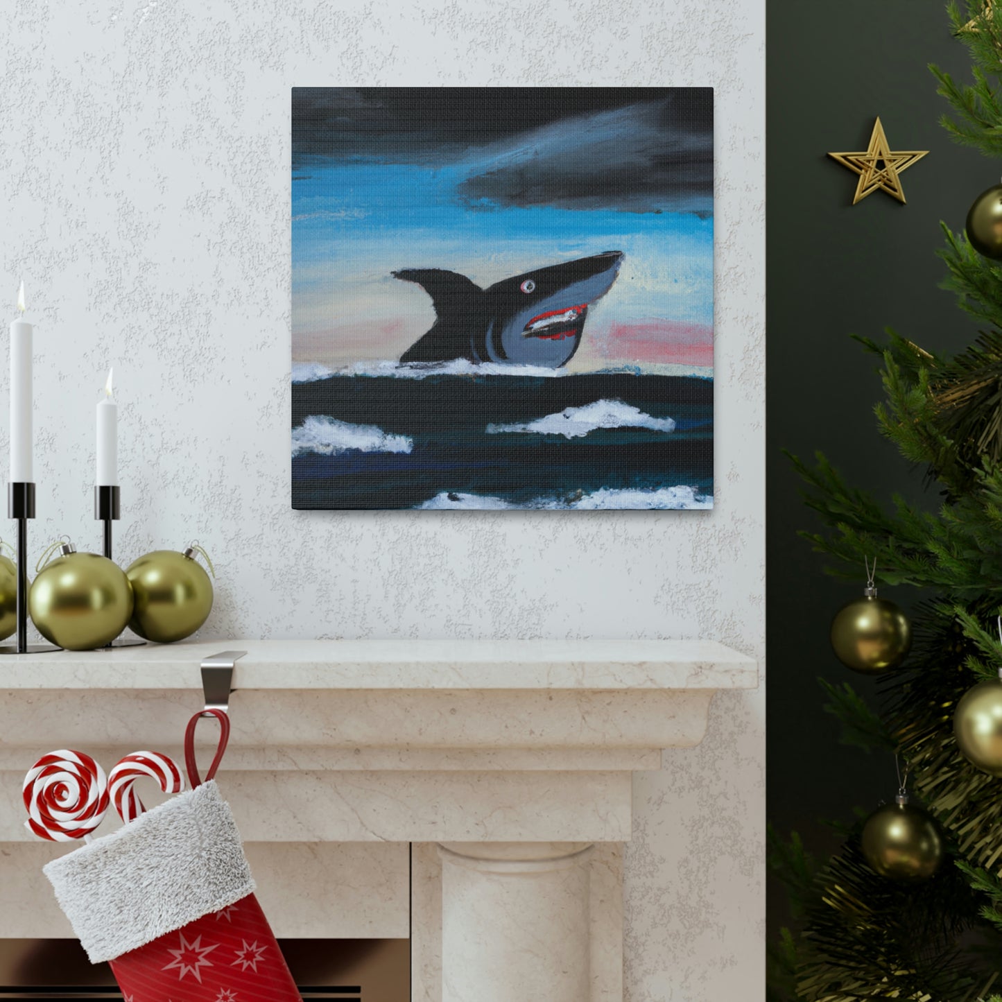 Shark in Abstract Vision - Canvas