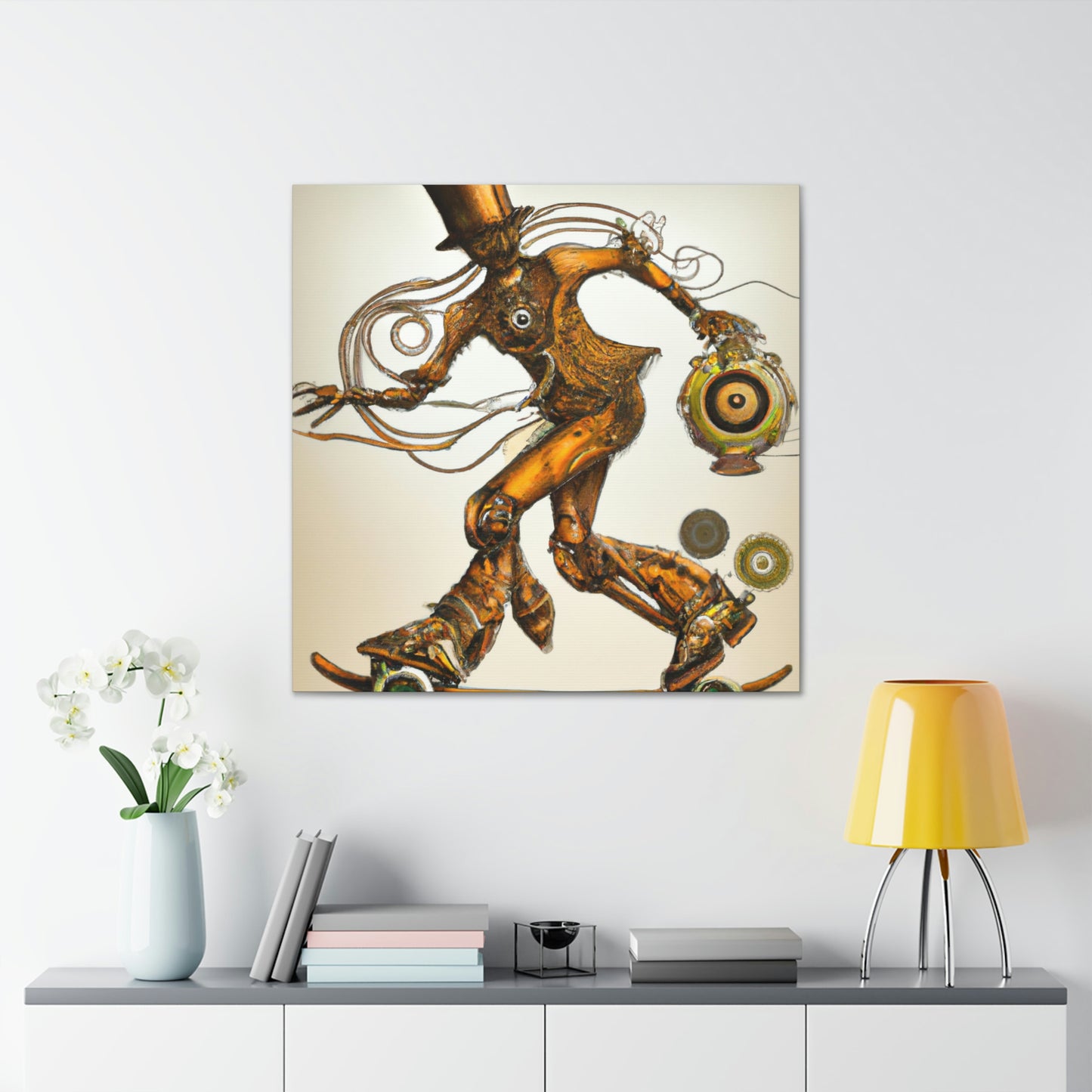 Skateboarding in Steampunk - Canvas