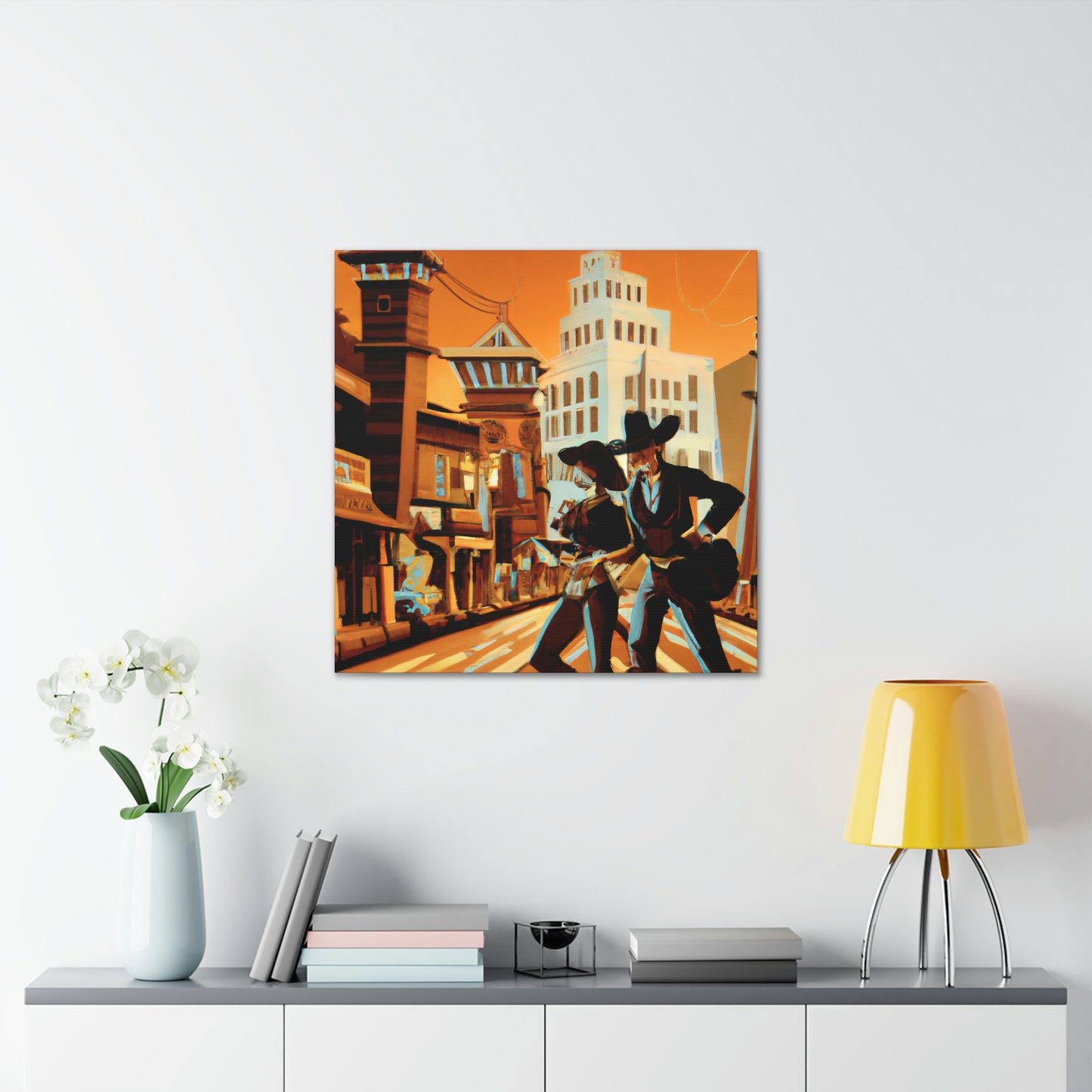 "Old West Glitz City" - Canvas