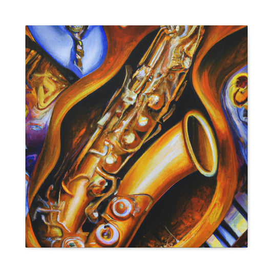 Saxophone in Abstract Forms - Canvas