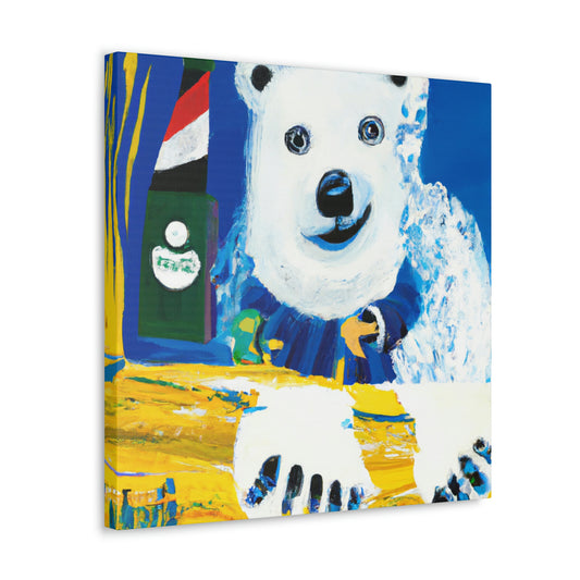 Polar Bear Reflection. - Canvas