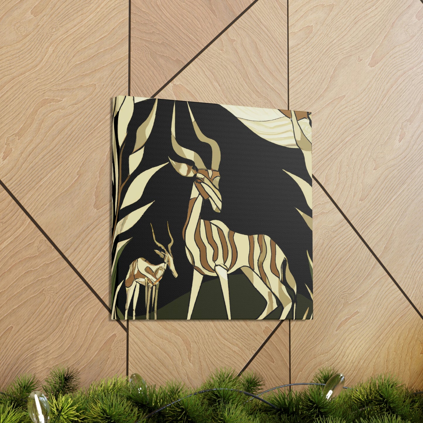 "Gazelle in Art Deco" - Canvas