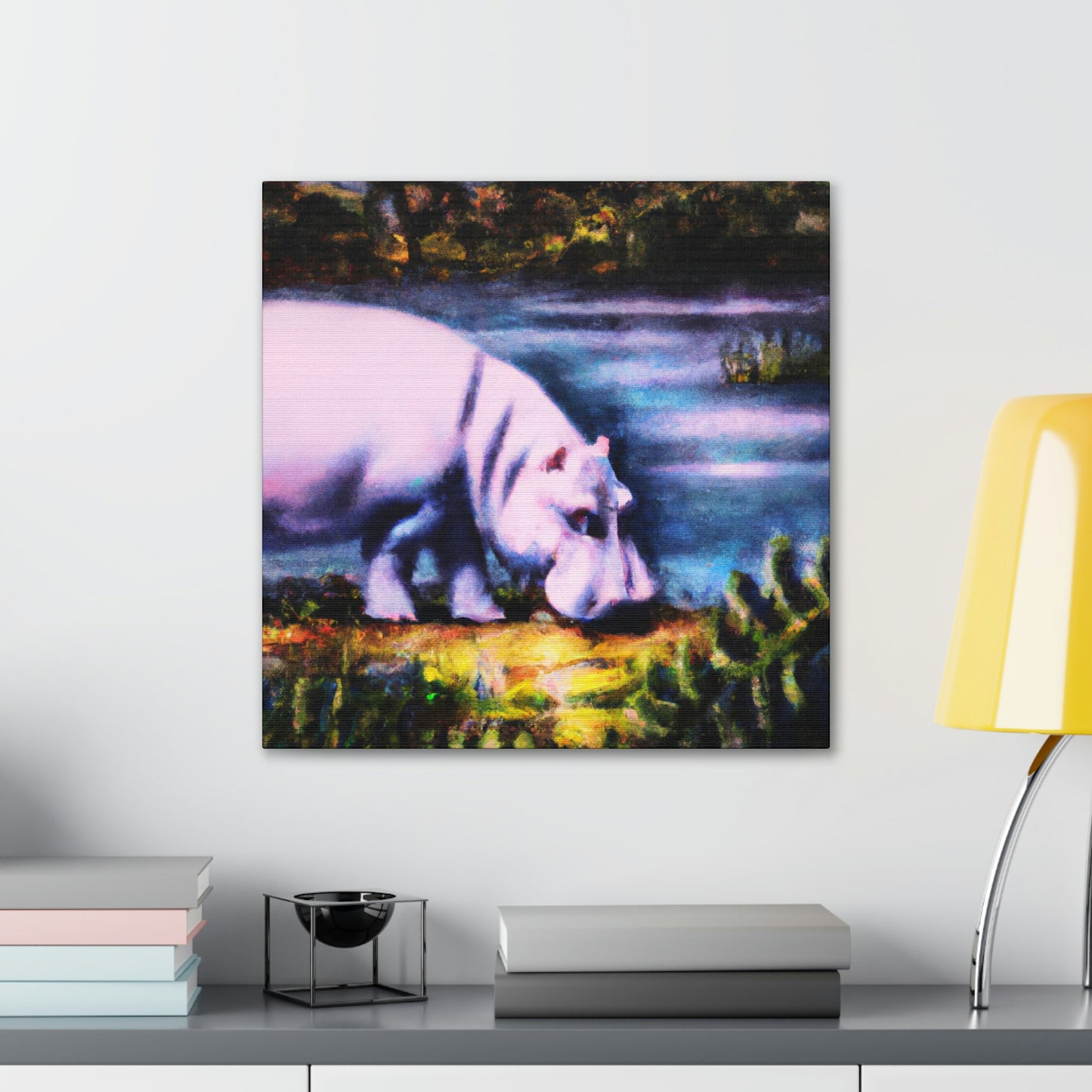 Hippo in Deco Style - Canvas