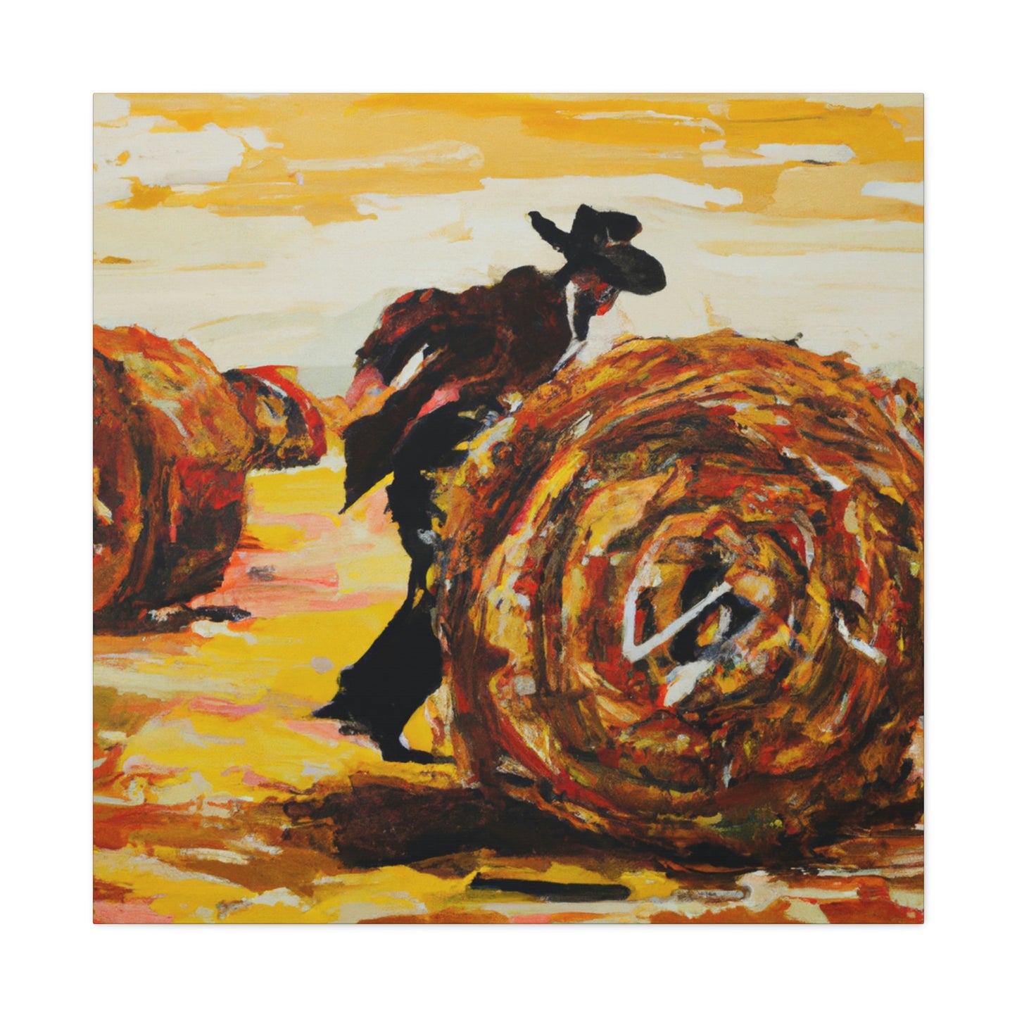 "Hay Bale Harmony 1941" - Canvas