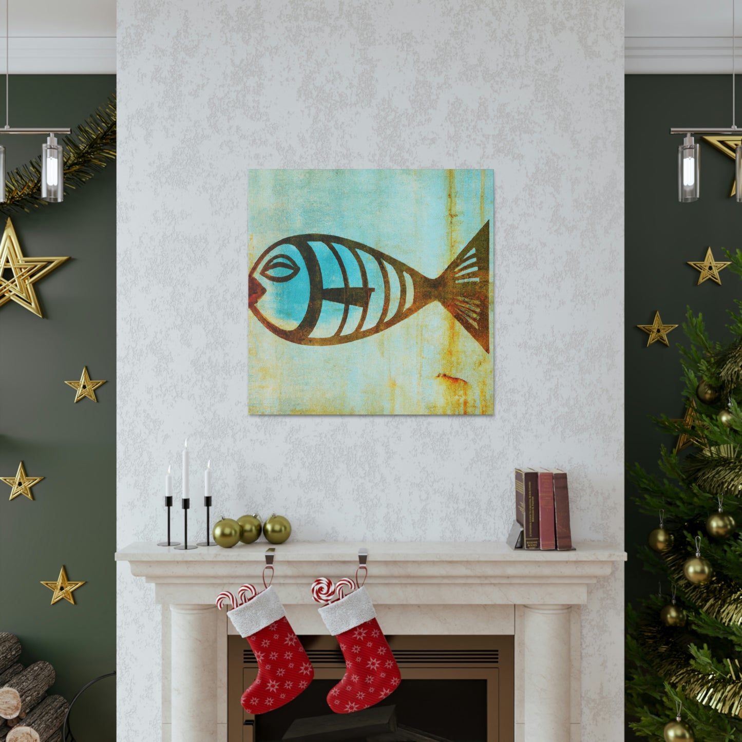 "Gilded Fish Glistening' - Canvas