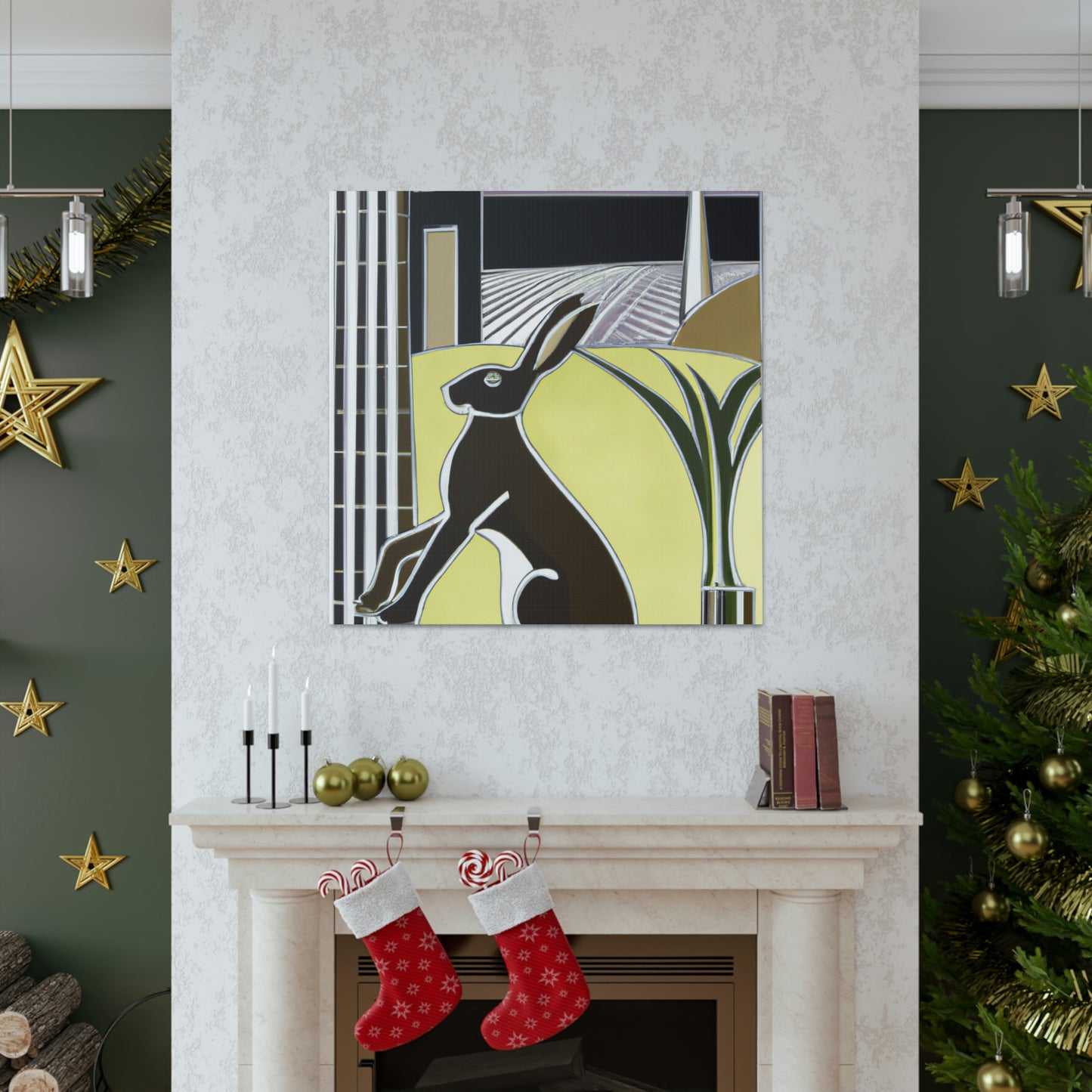 Rabbit in Art Deco - Canvas