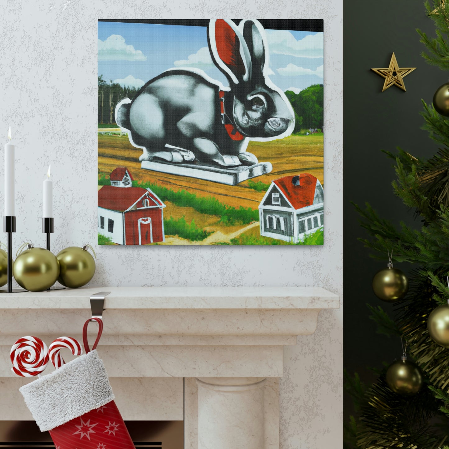 "The Rabbit's Expressive Pose" - Canvas