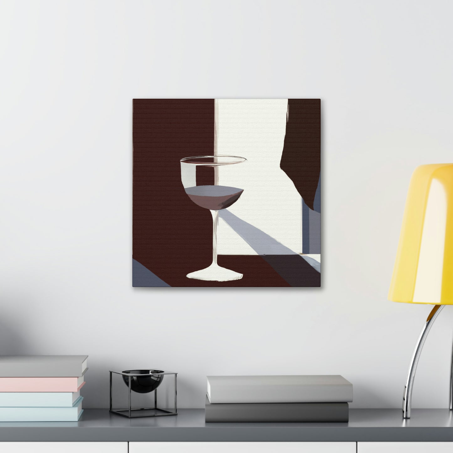 "Vintage Wine Glass Glows" - Canvas