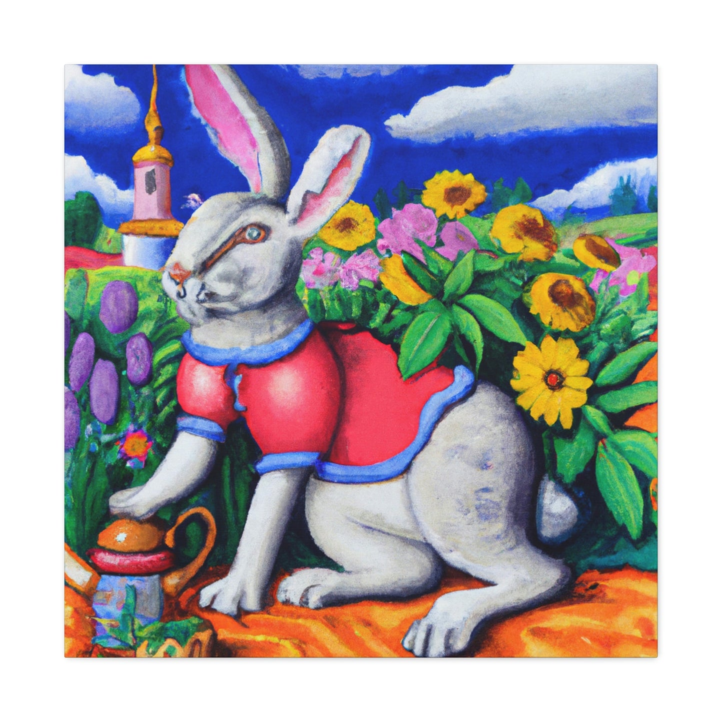 Rabbit in Baroque Style - Canvas