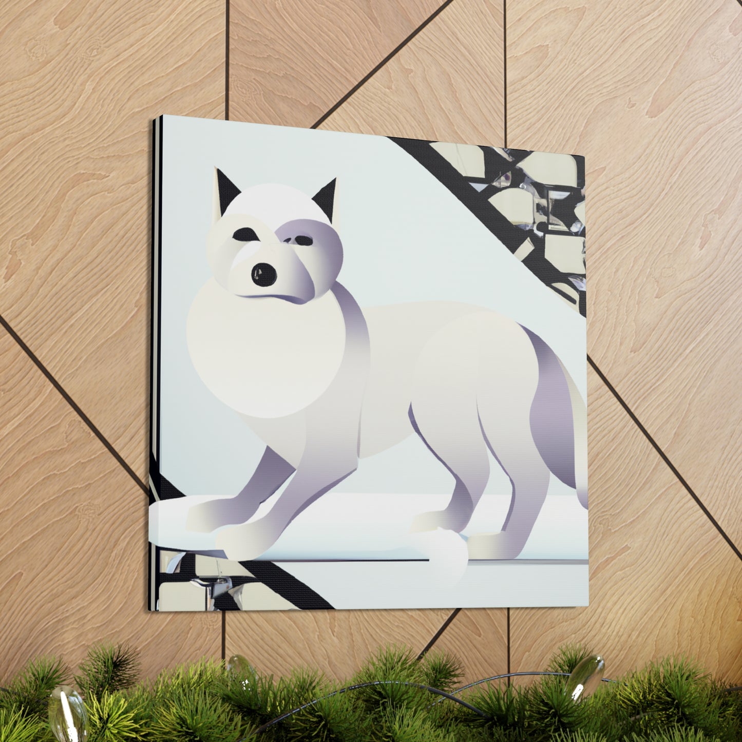 Frosty Art Deco Fox - Canvas