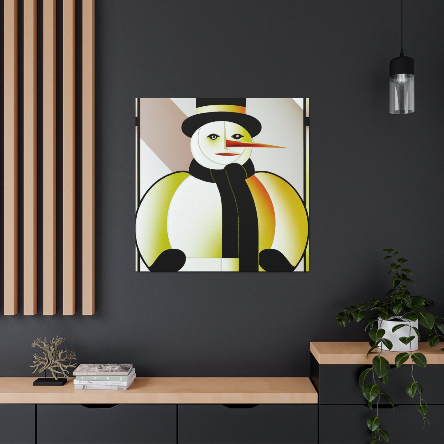 "Frosty Snowman Deco" - Canvas