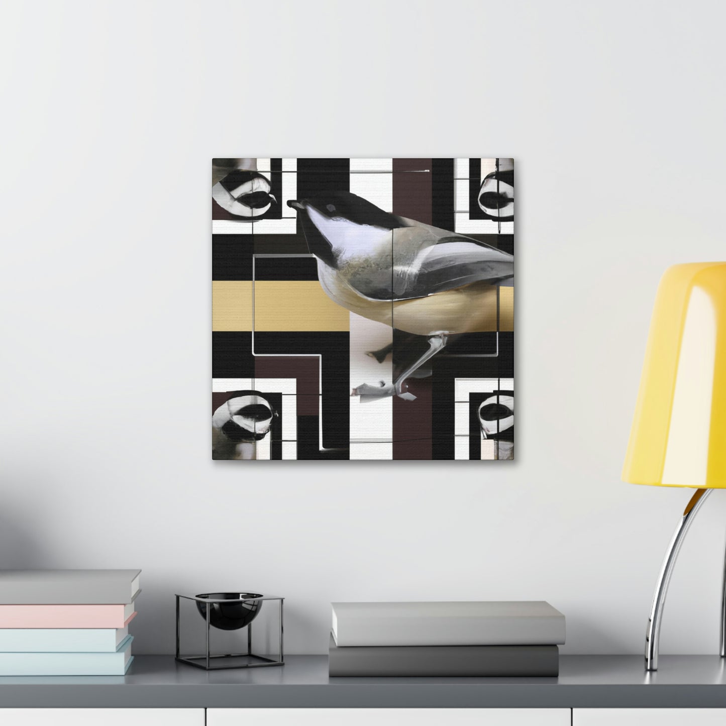 "Chickadee in Deco Style" - Canvas