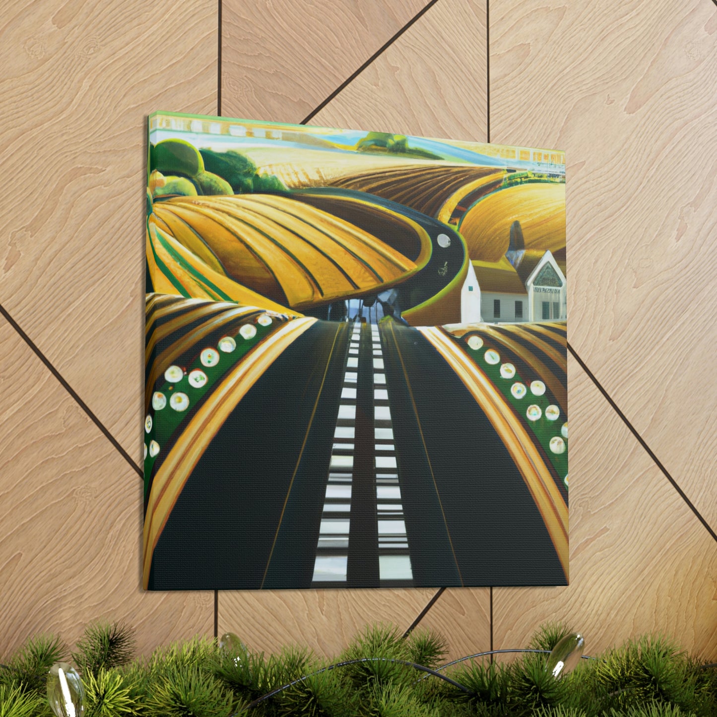 "Country Road in Art Deco" - Canvas