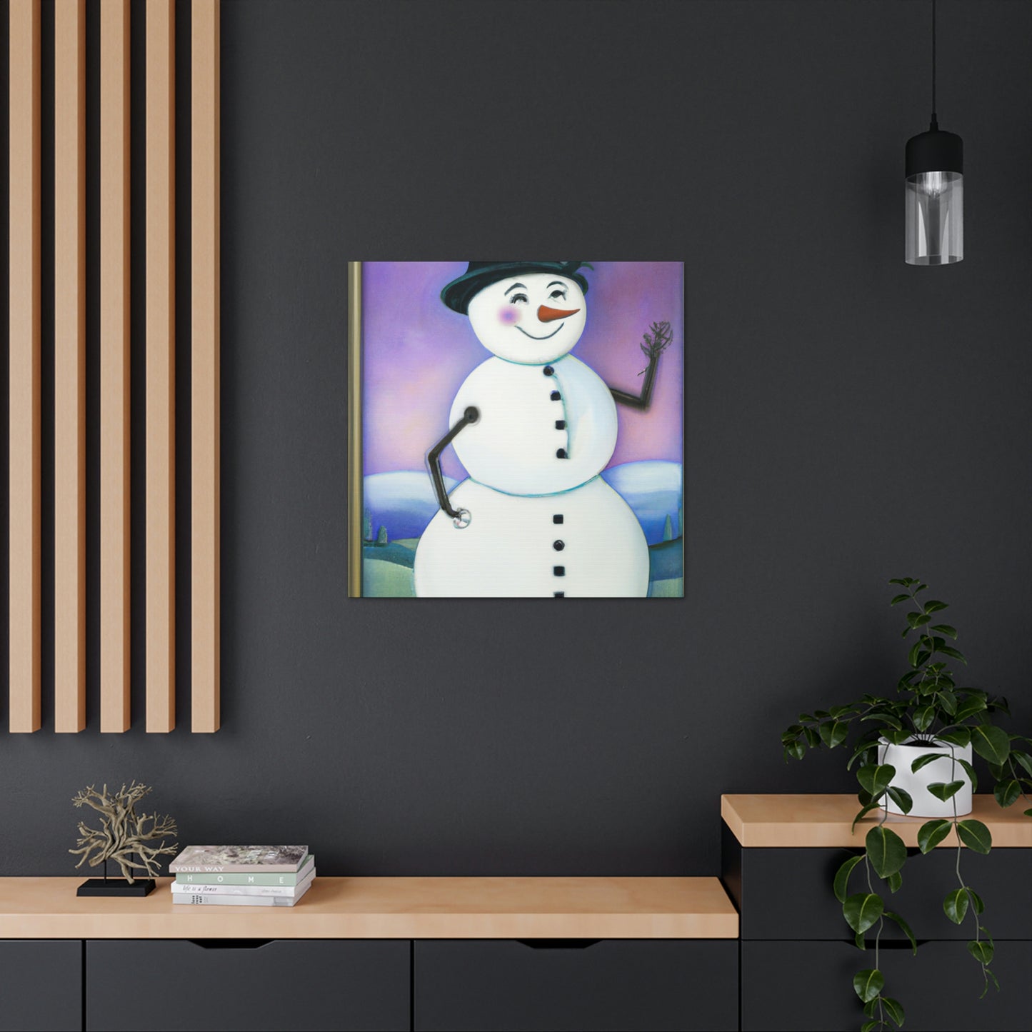 Chilling Art Deco Snowman - Canvas