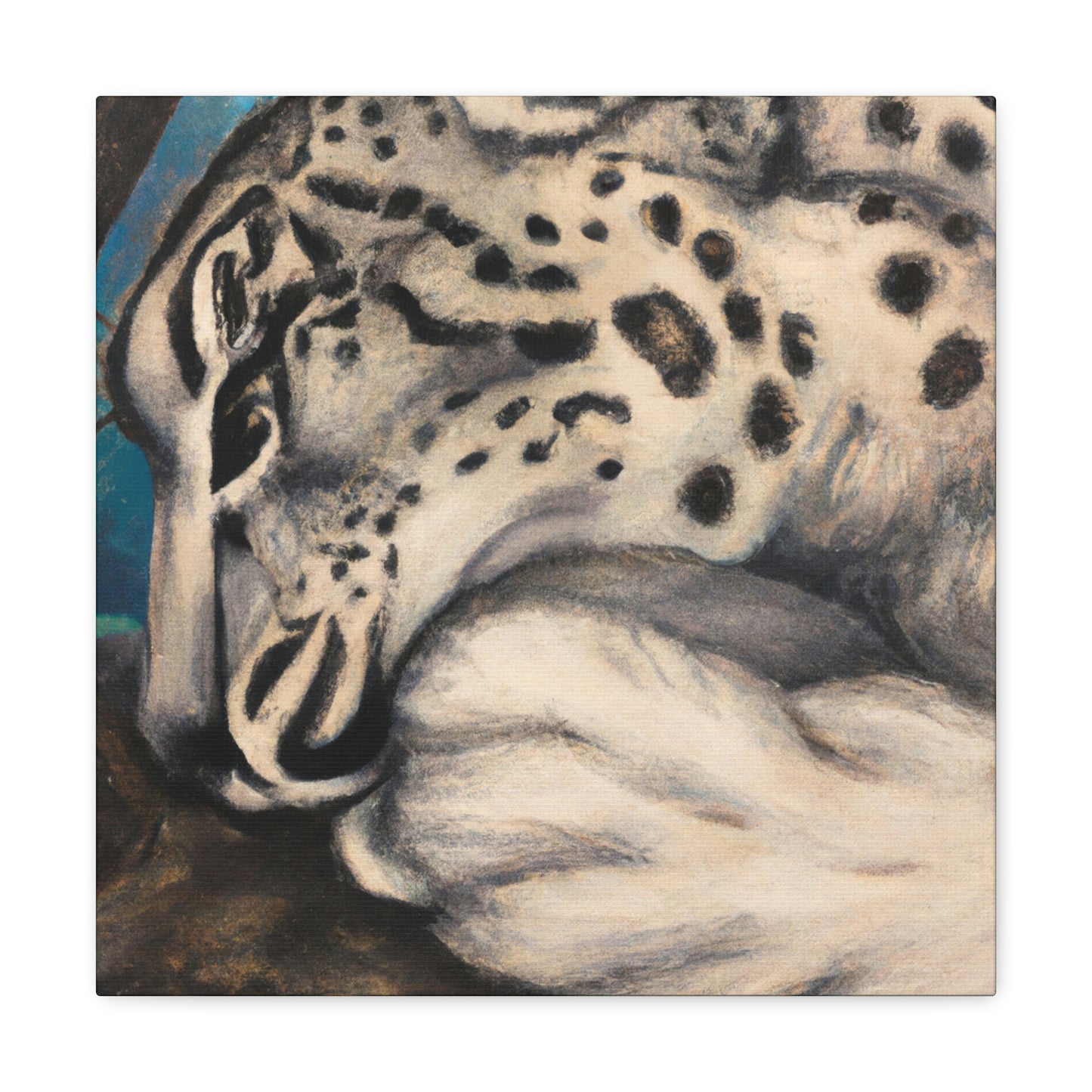 Snow Leopard Silhouette - Canvas