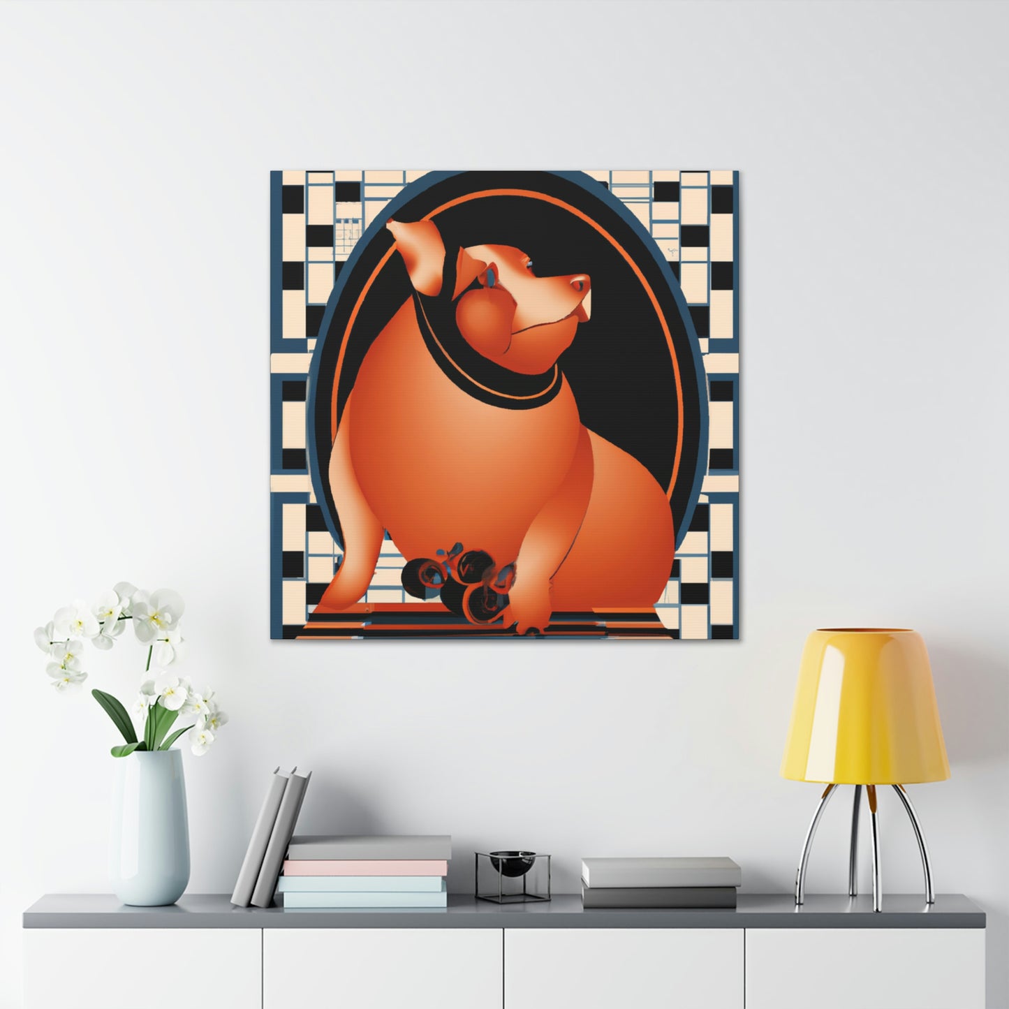 Piggy's Deco Grandeur - Canvas