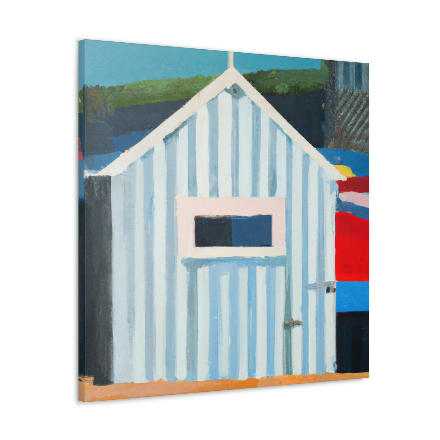 "Beach Hut Majesty 1940s" - Canvas