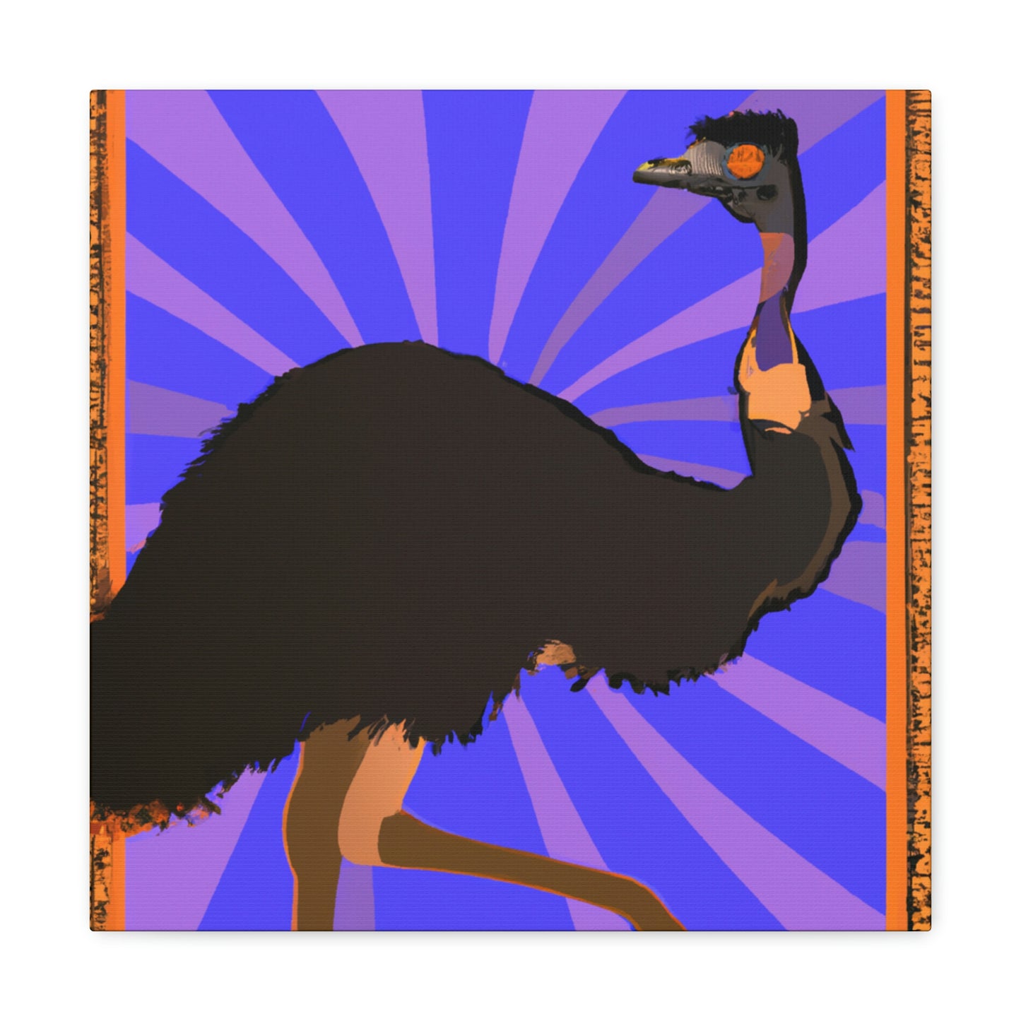 "Emu in Artful Flight" - Canvas