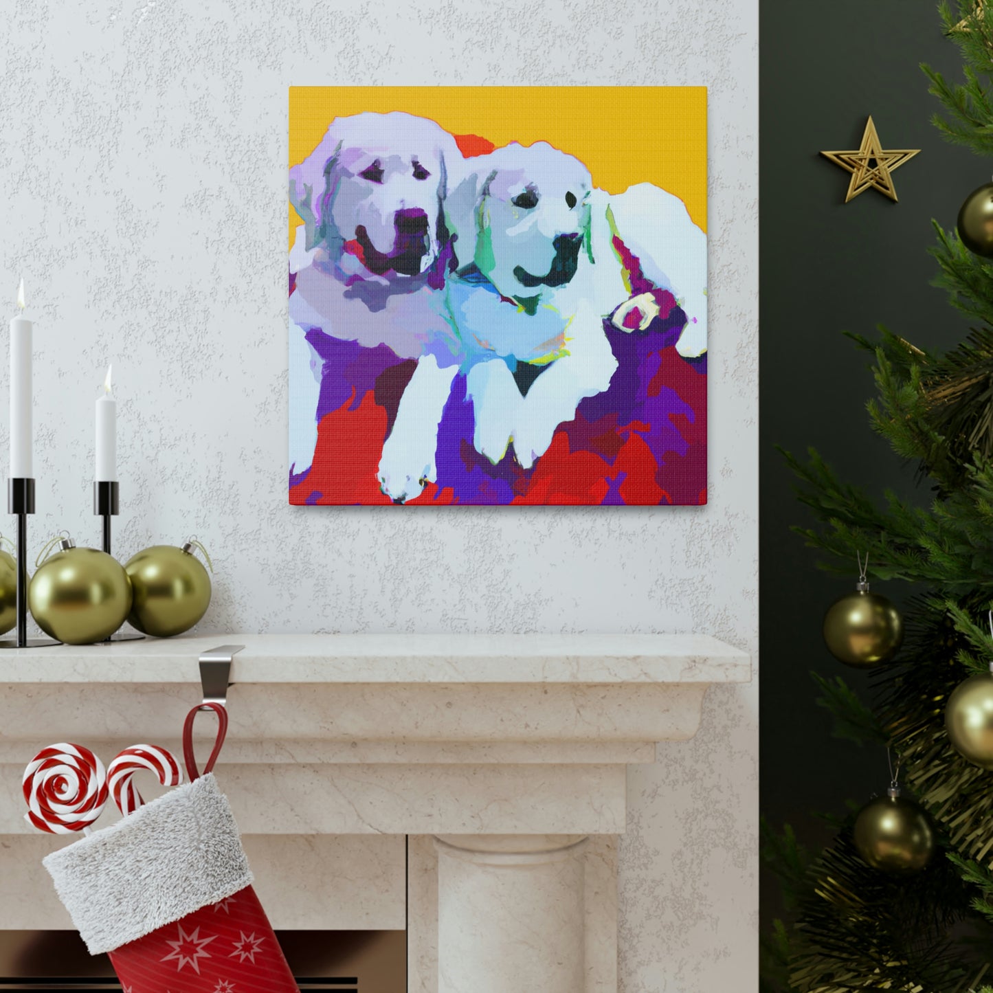 "Great Pyrenees Snowscape" - Canvas