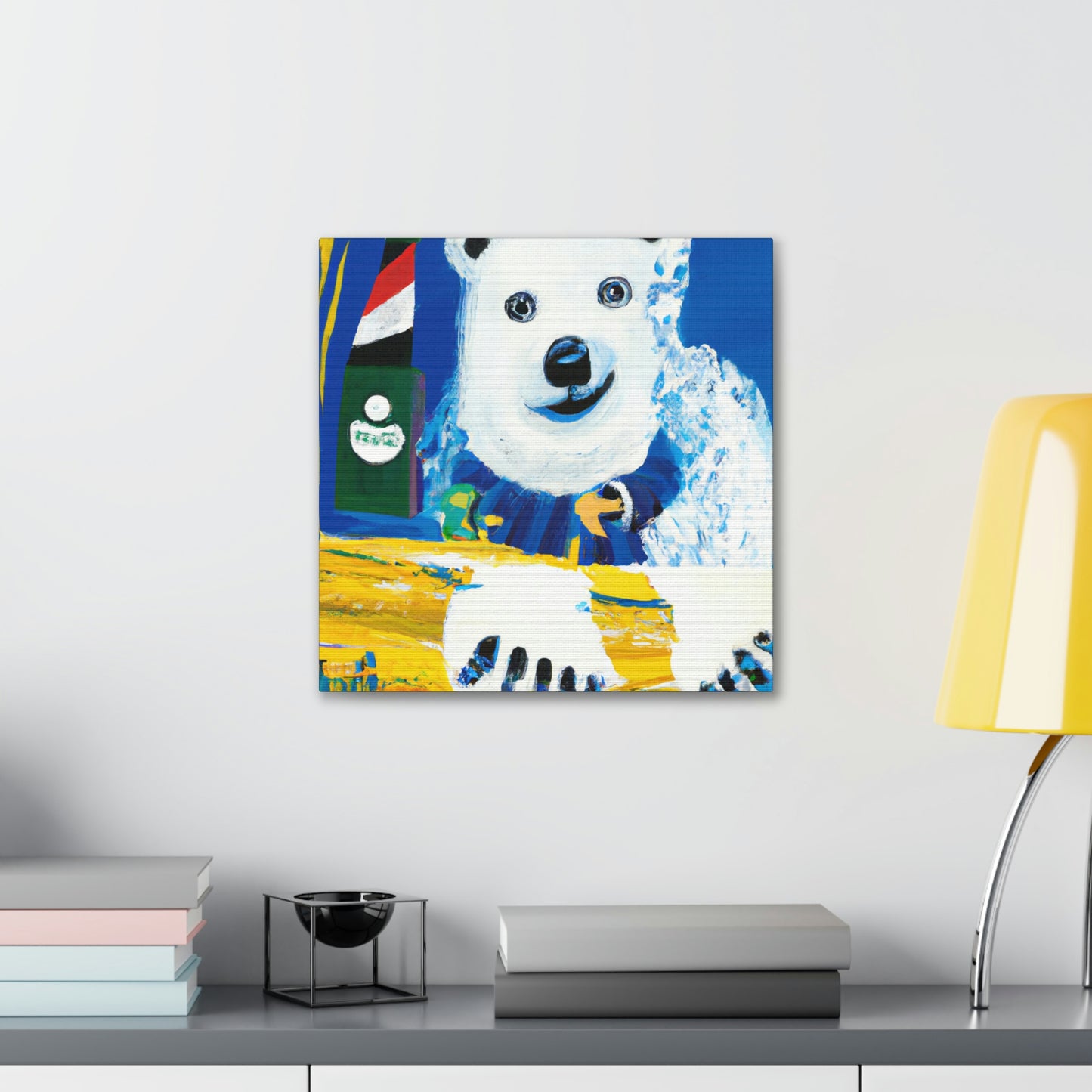 Polar Bear Reflection. - Canvas