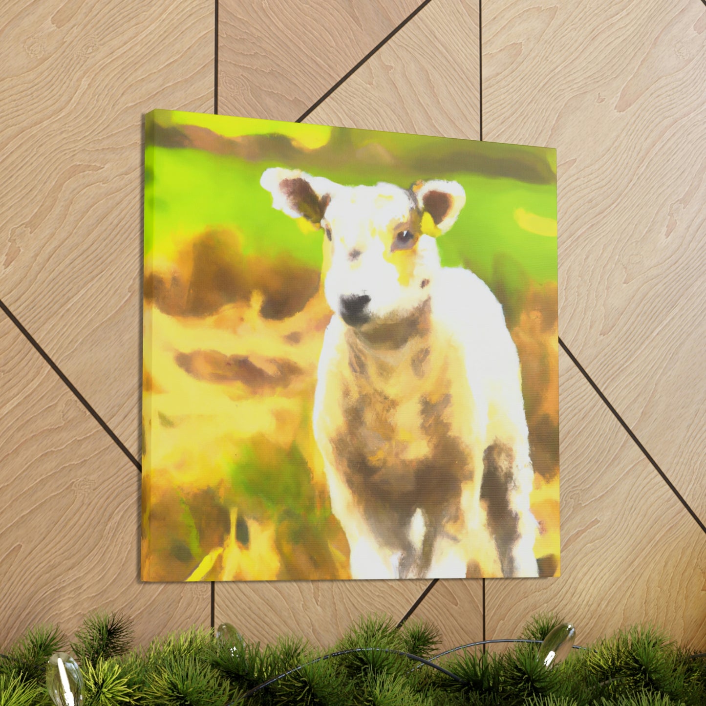 Lamb in Moonlight Glow - Canvas