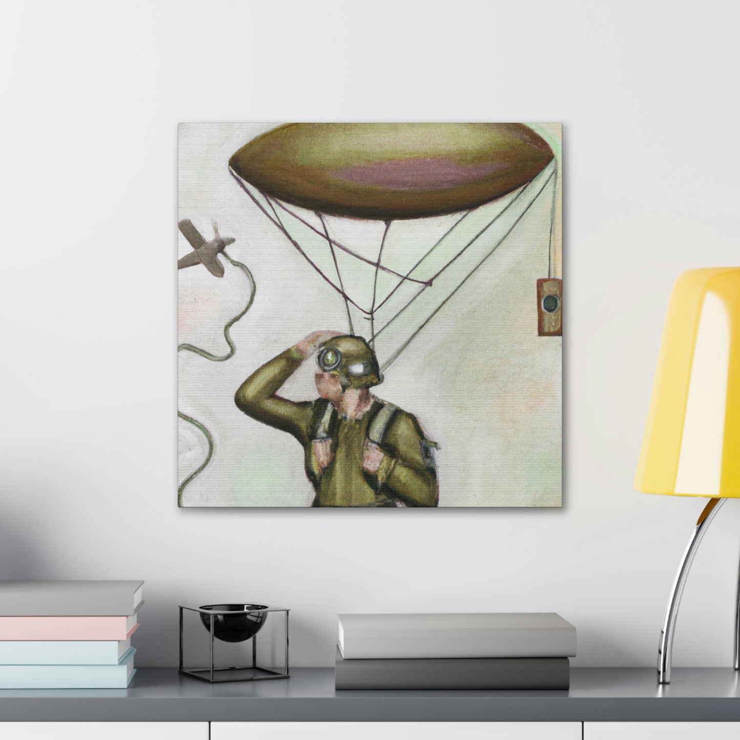 Paratrooper in Moonlight. - Canvas