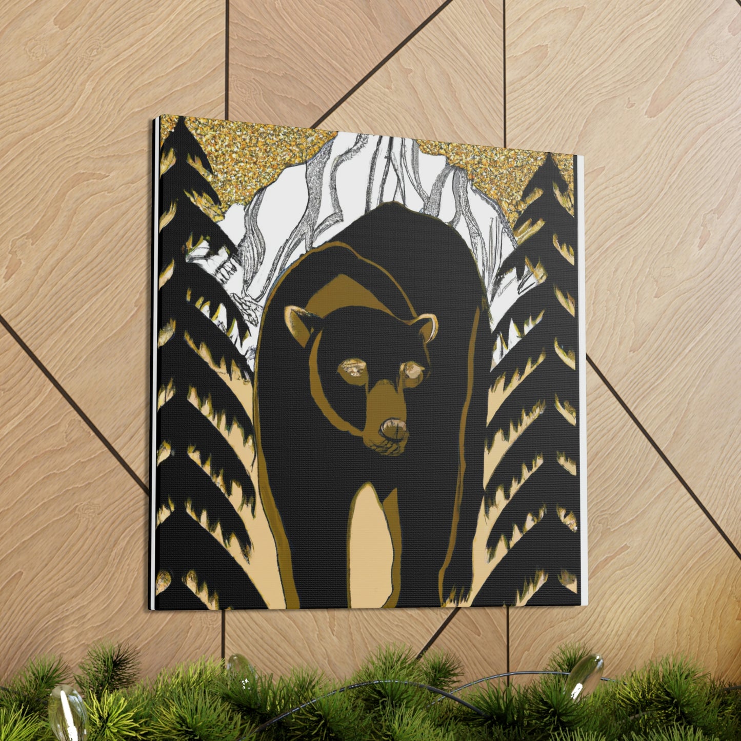 Dancing Art Deco Bear - Canvas