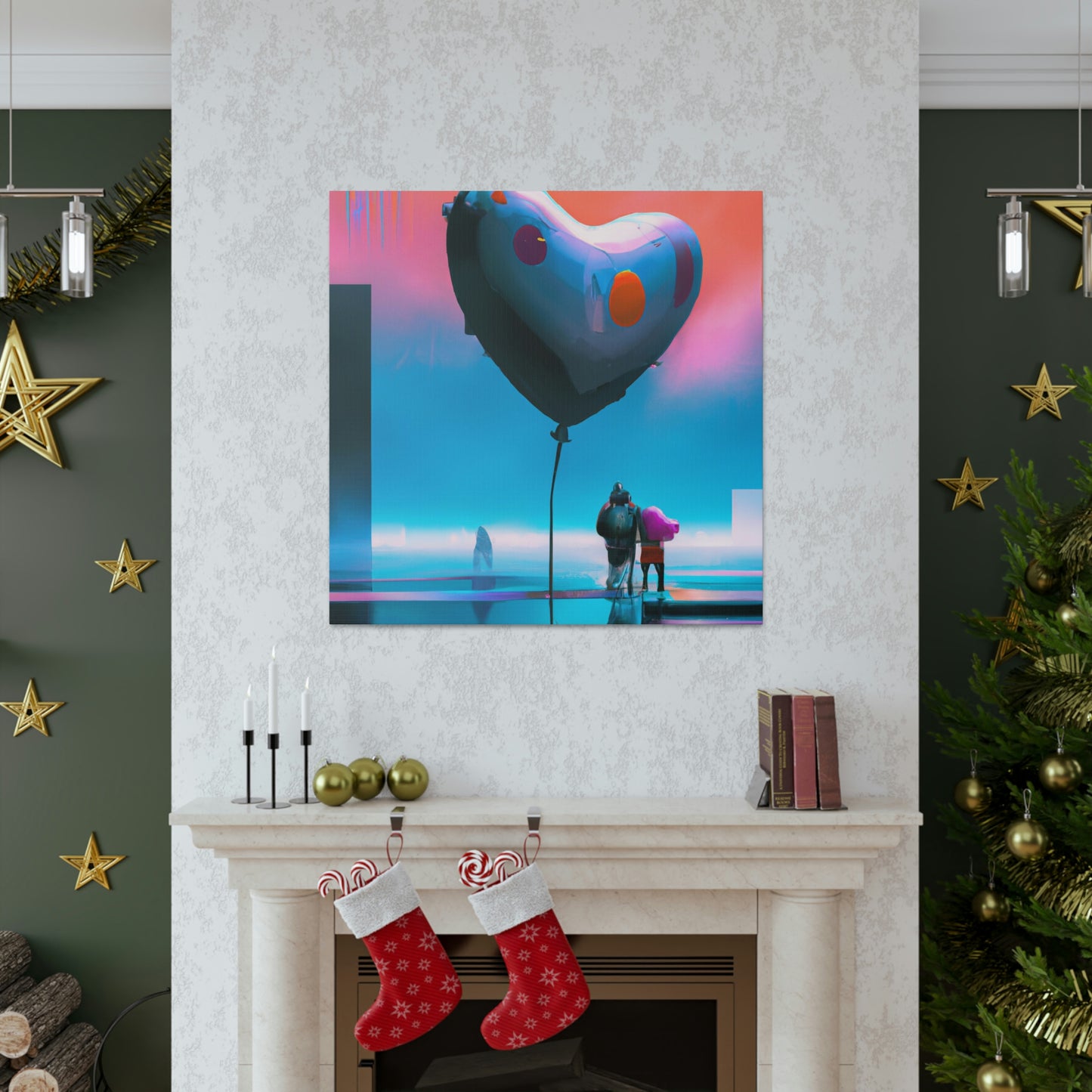 "Heart Balloon Ascension" - Canvas